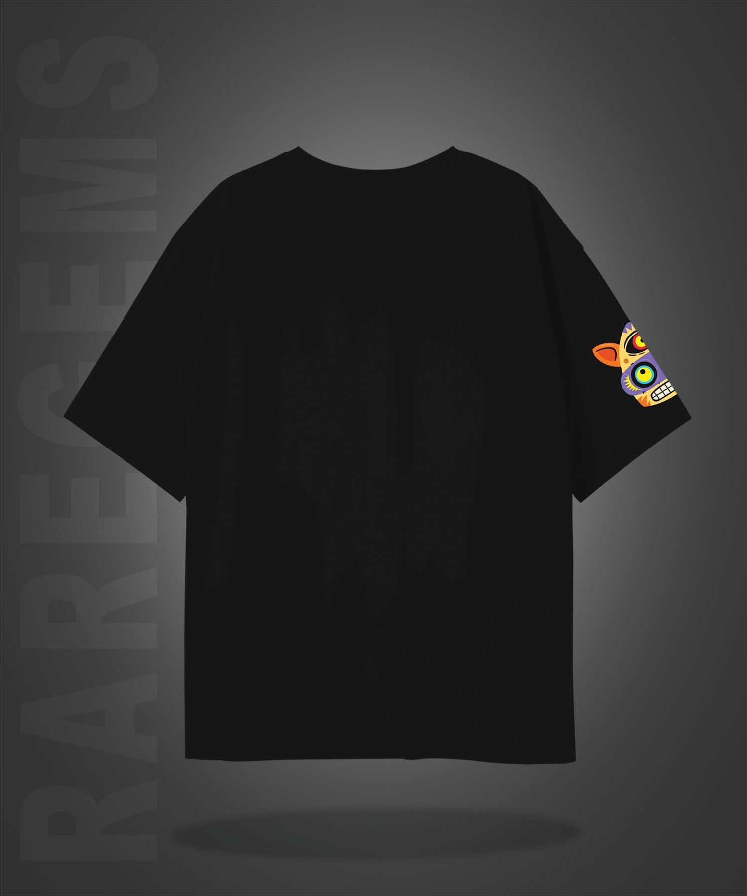 Black Half Sleeves Monster Faces No Bad Days Printed Oversized T-Shirt