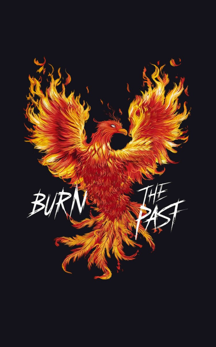 Black Burn The Past Phoenix Printed Joggers