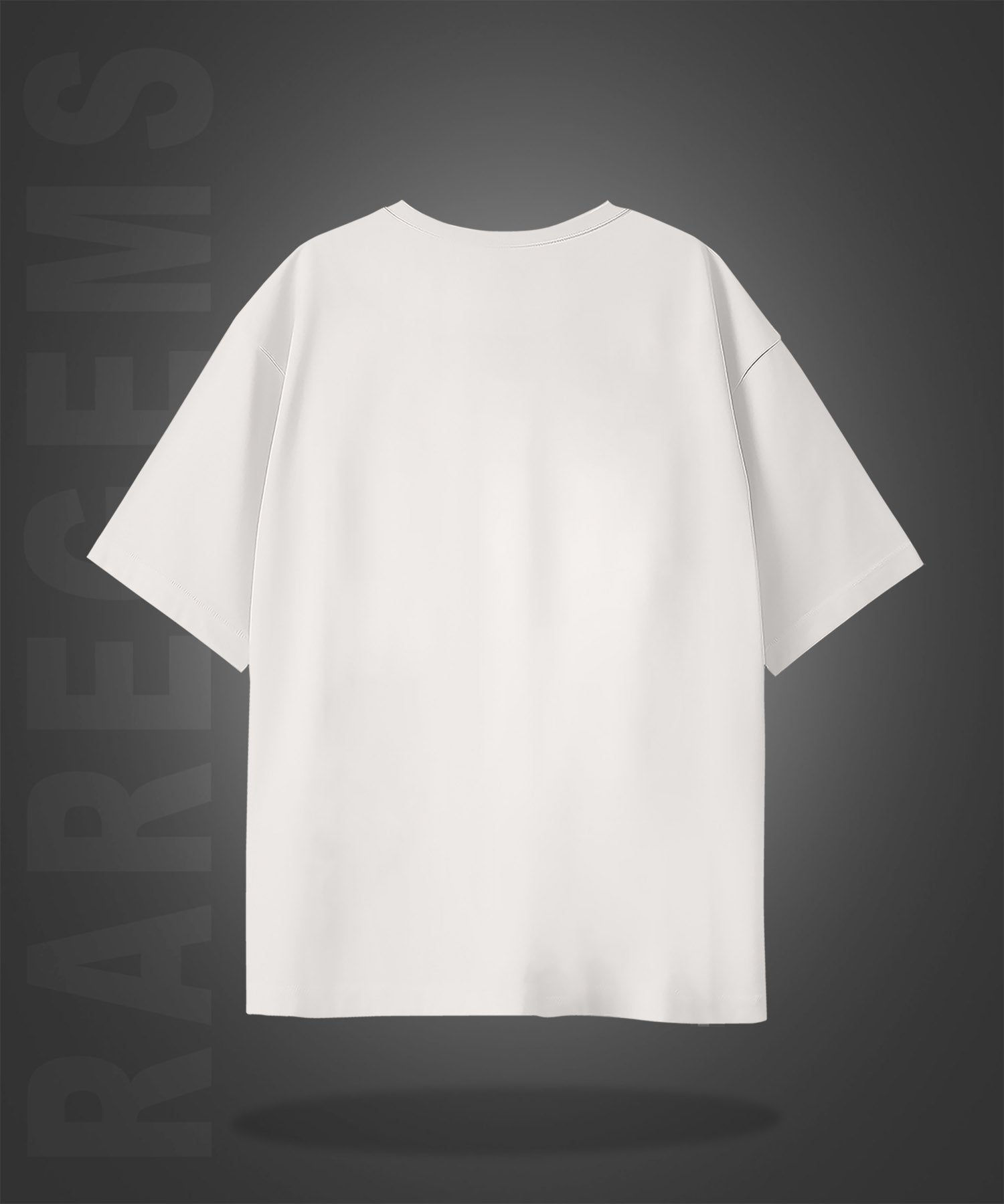 Off White Half Sleeves Floral Elegance Printed Oversized T-Shirt