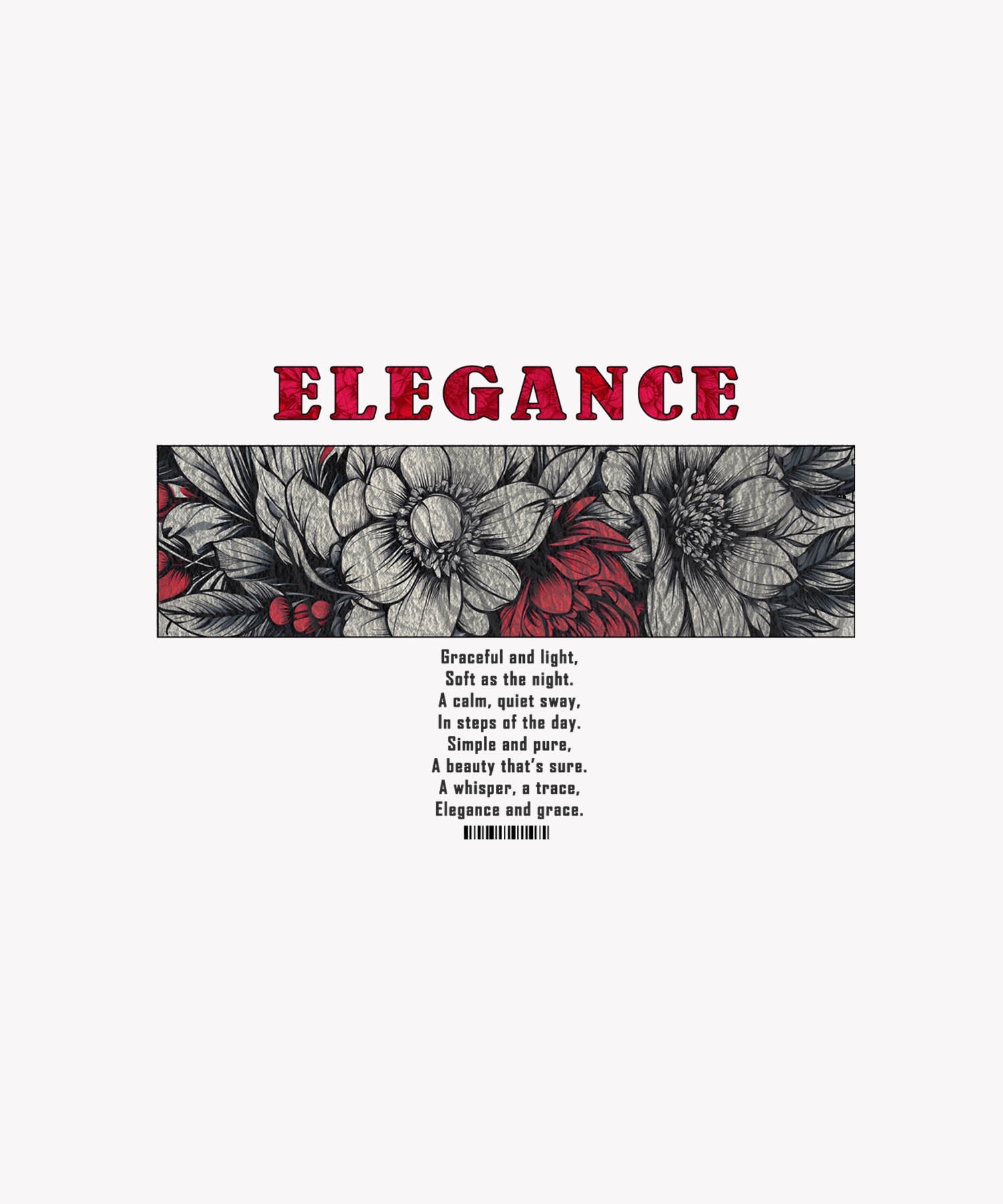 Off White Half Sleeves Floral Elegance Printed Oversized T-Shirt