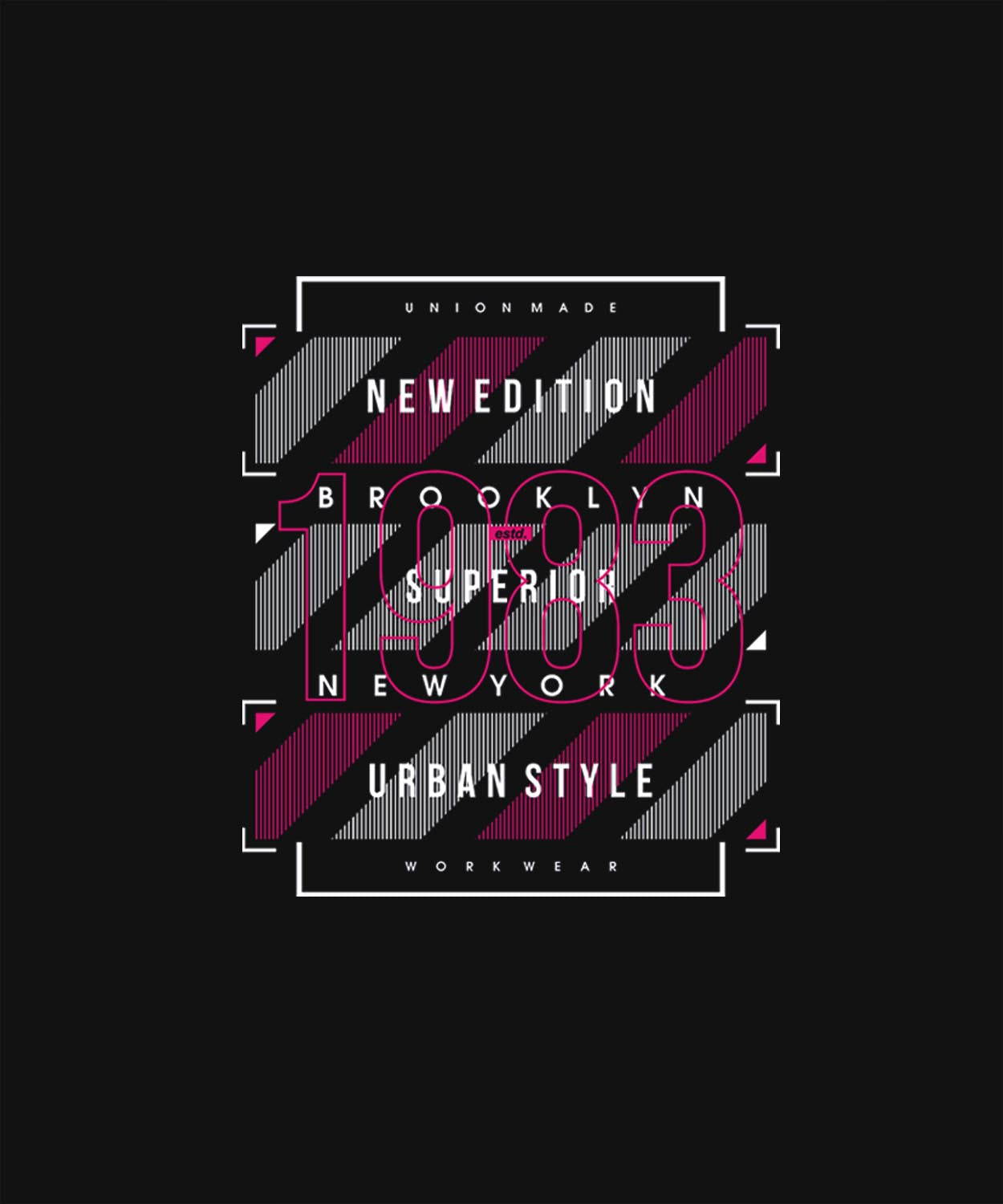 Black Half Sleeve Round Neck Brooklyn New York Printed Oversized T-Shirt