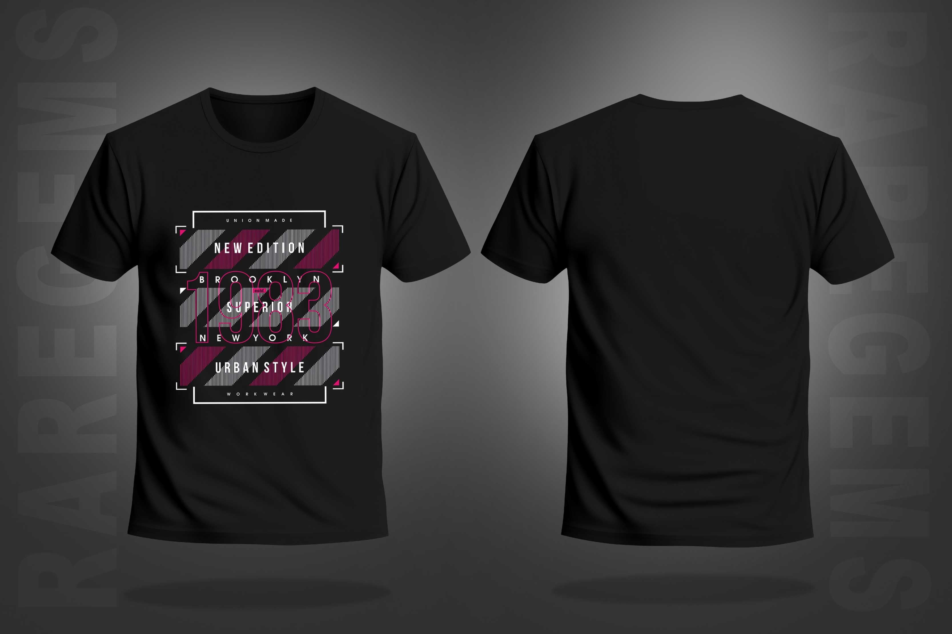 Black Round Neck Half Sleeve Brooklyn New York Printed Regular T-Shirt