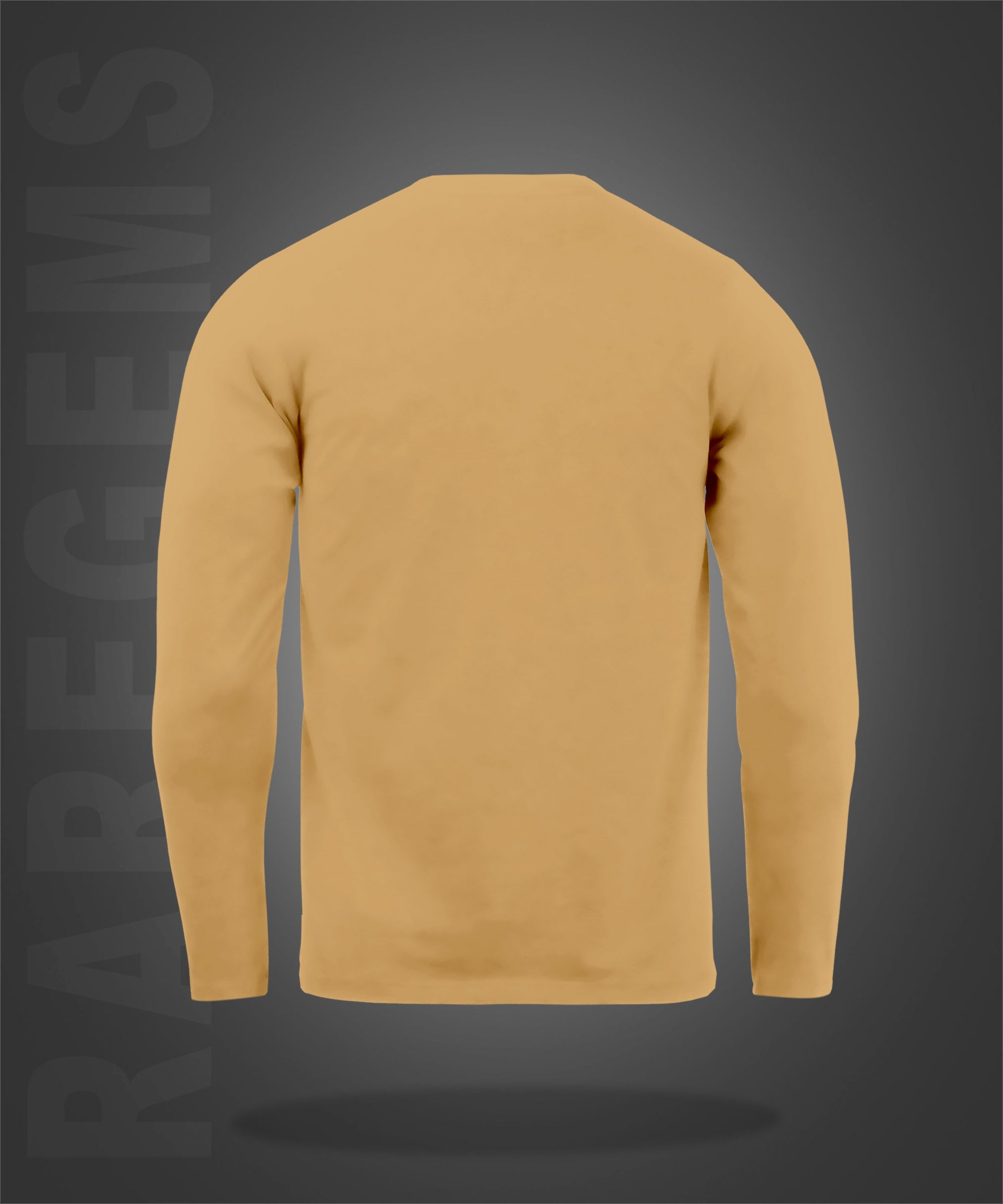 Beige Round Neck Never Give Up Printed Full Sleeves T-Shirt