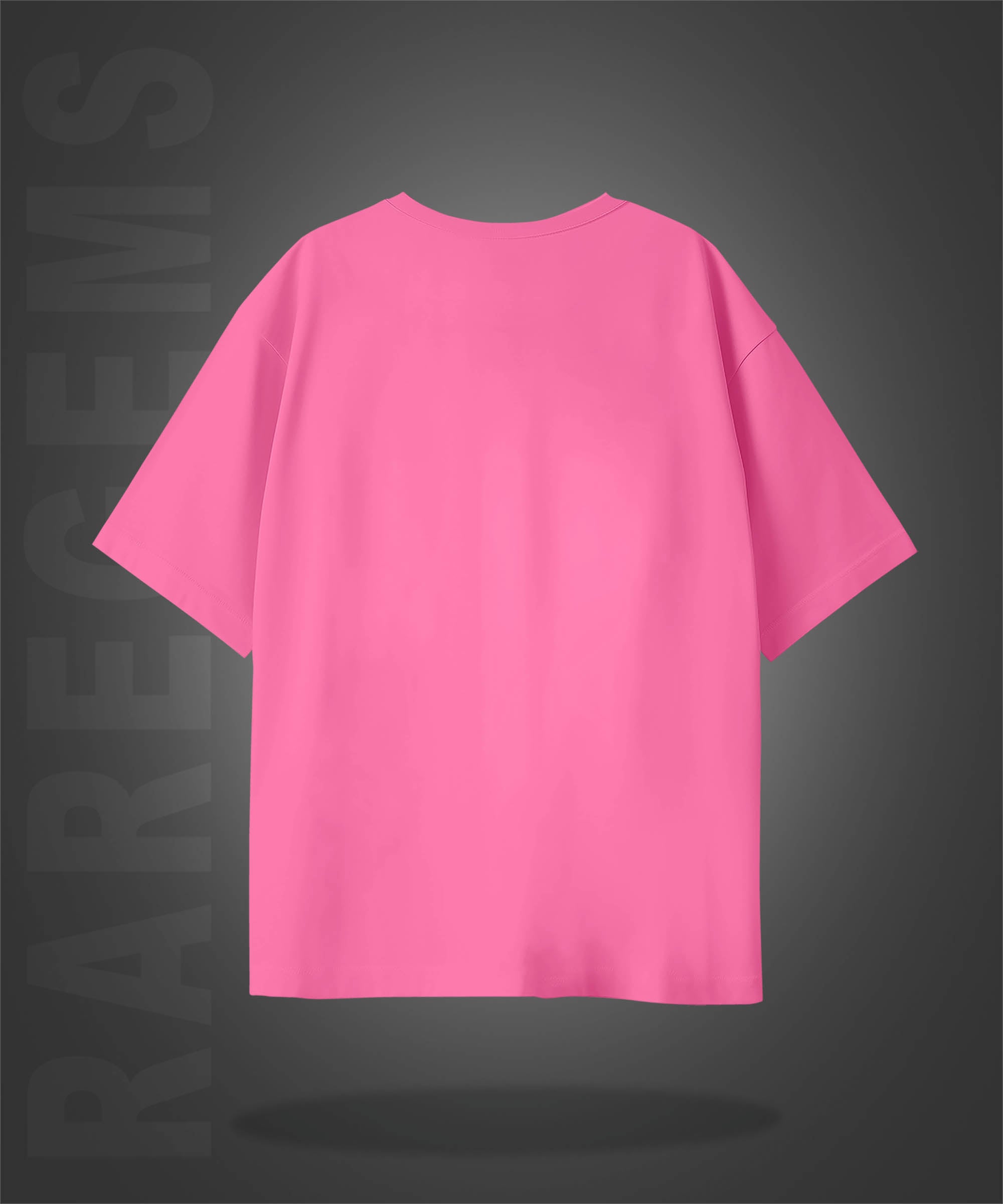 Pink Half Sleeve Round Neck Never Give Up Printed Oversized T-Shirt