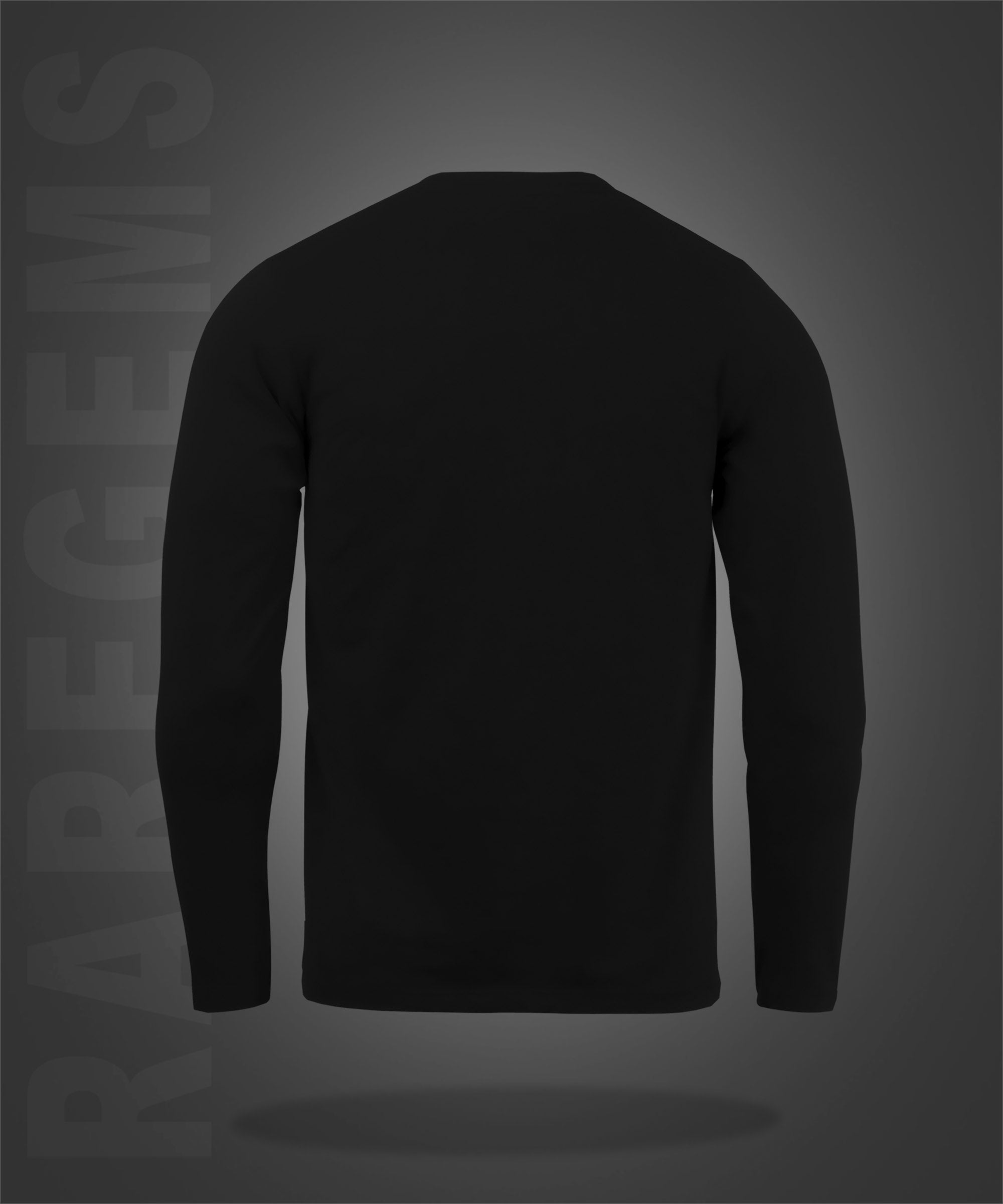 Black Round Neck Goat Printed Full Sleeves T-Shirt