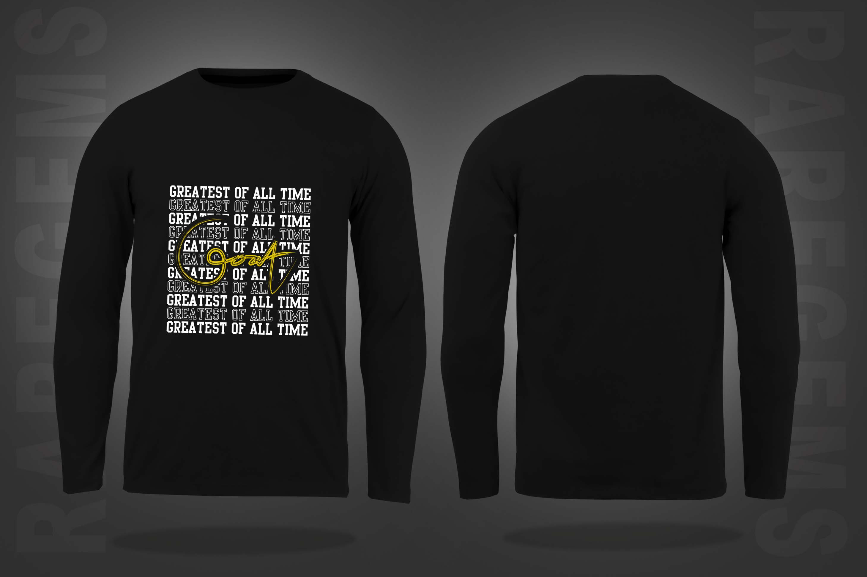 Black Round Neck Goat Printed Full Sleeves T-Shirt