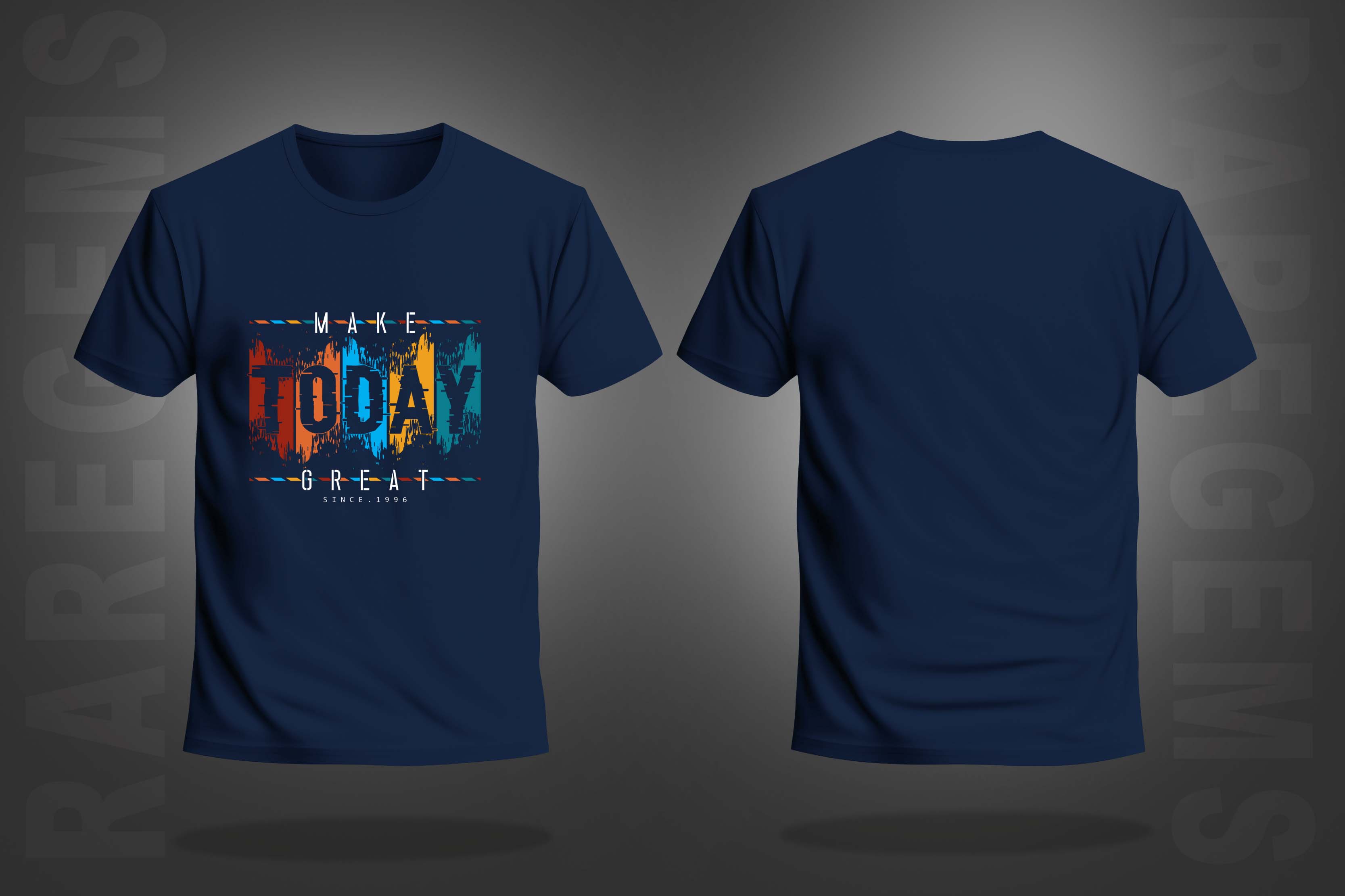 Navy Blue Round Neck Half Sleeve Make Today Great Printed Regular T-Shirt