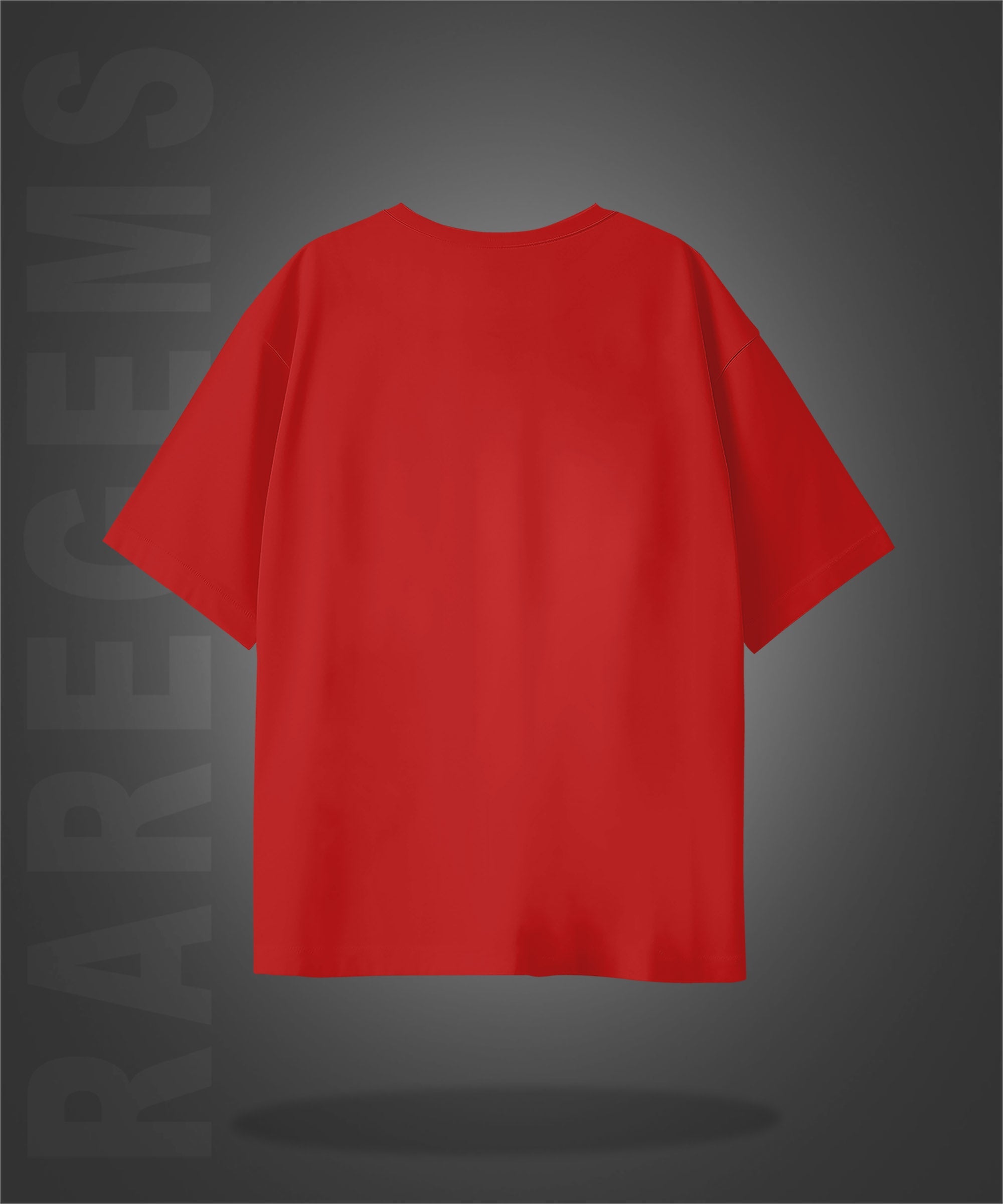 Red Half Sleeve Round Neck Aesthetic Cool Teddy Printed Oversized T-Shirt