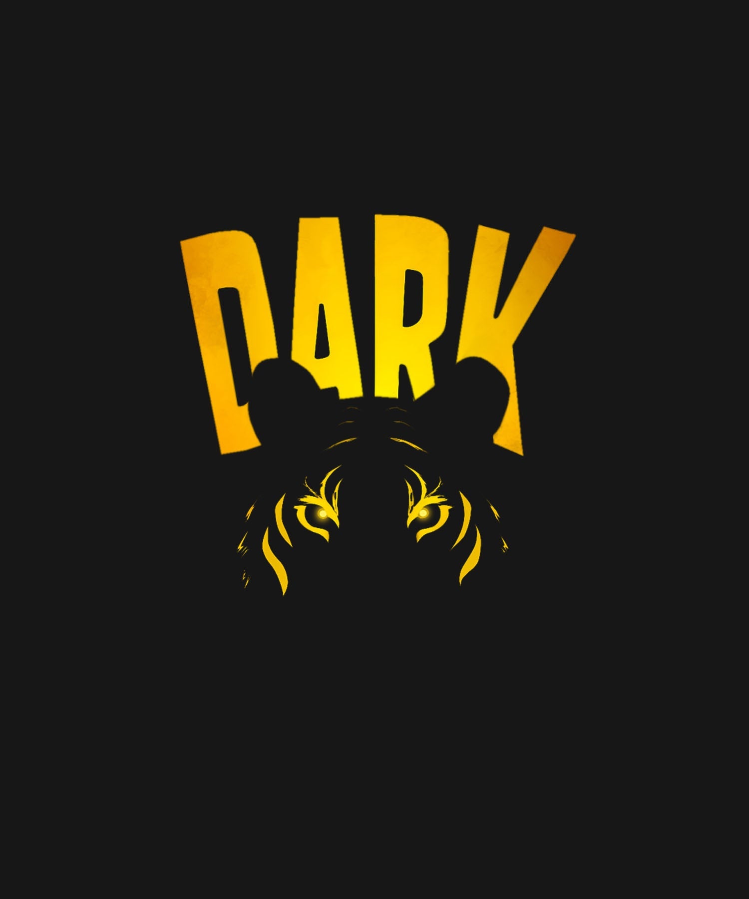 Black Half Sleeve Round Neck Dark Tiger Printed Regular T-Shirt