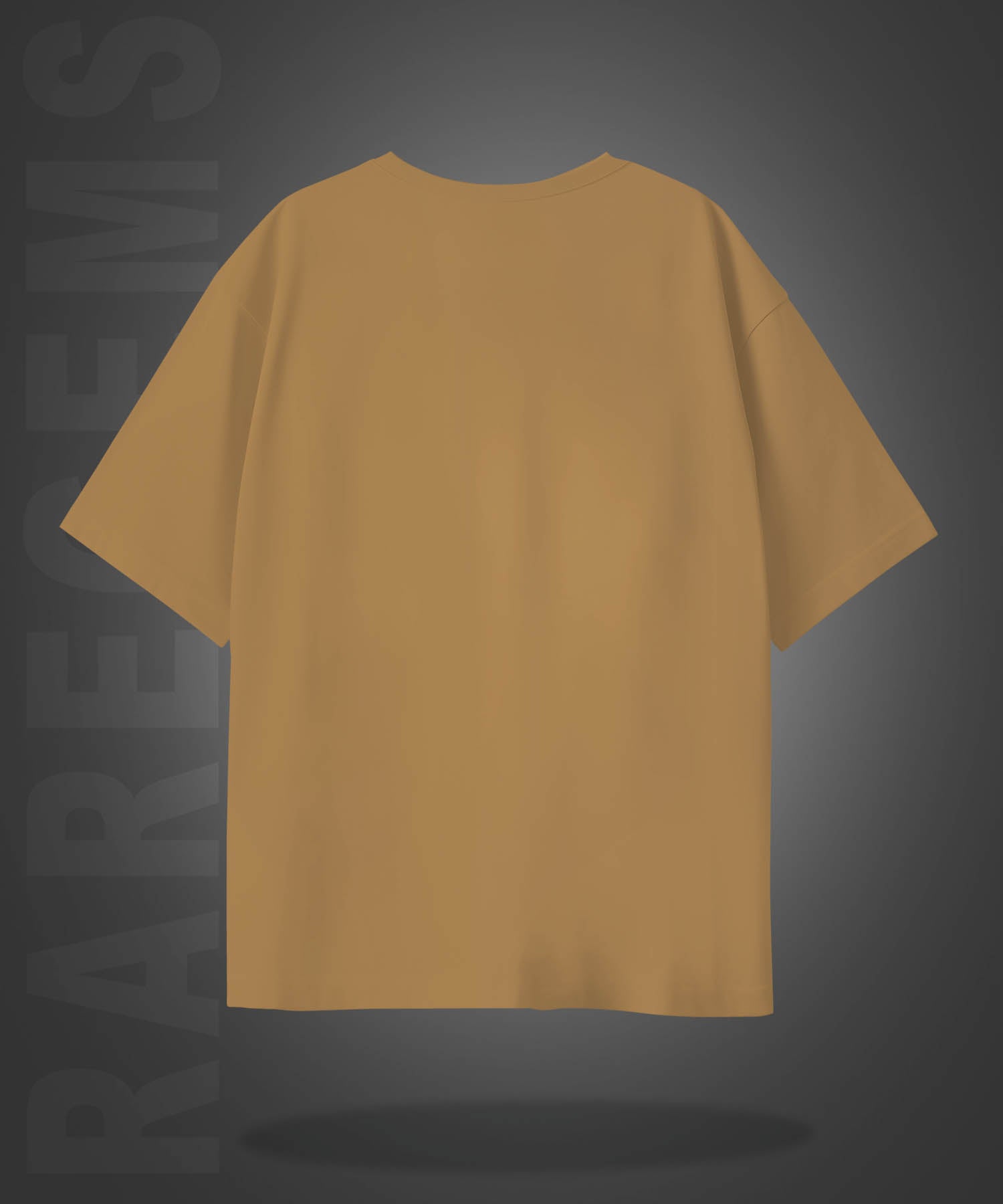 Beige Half Sleeve Two Skulls With Sword Printed Oversized T-Shirt