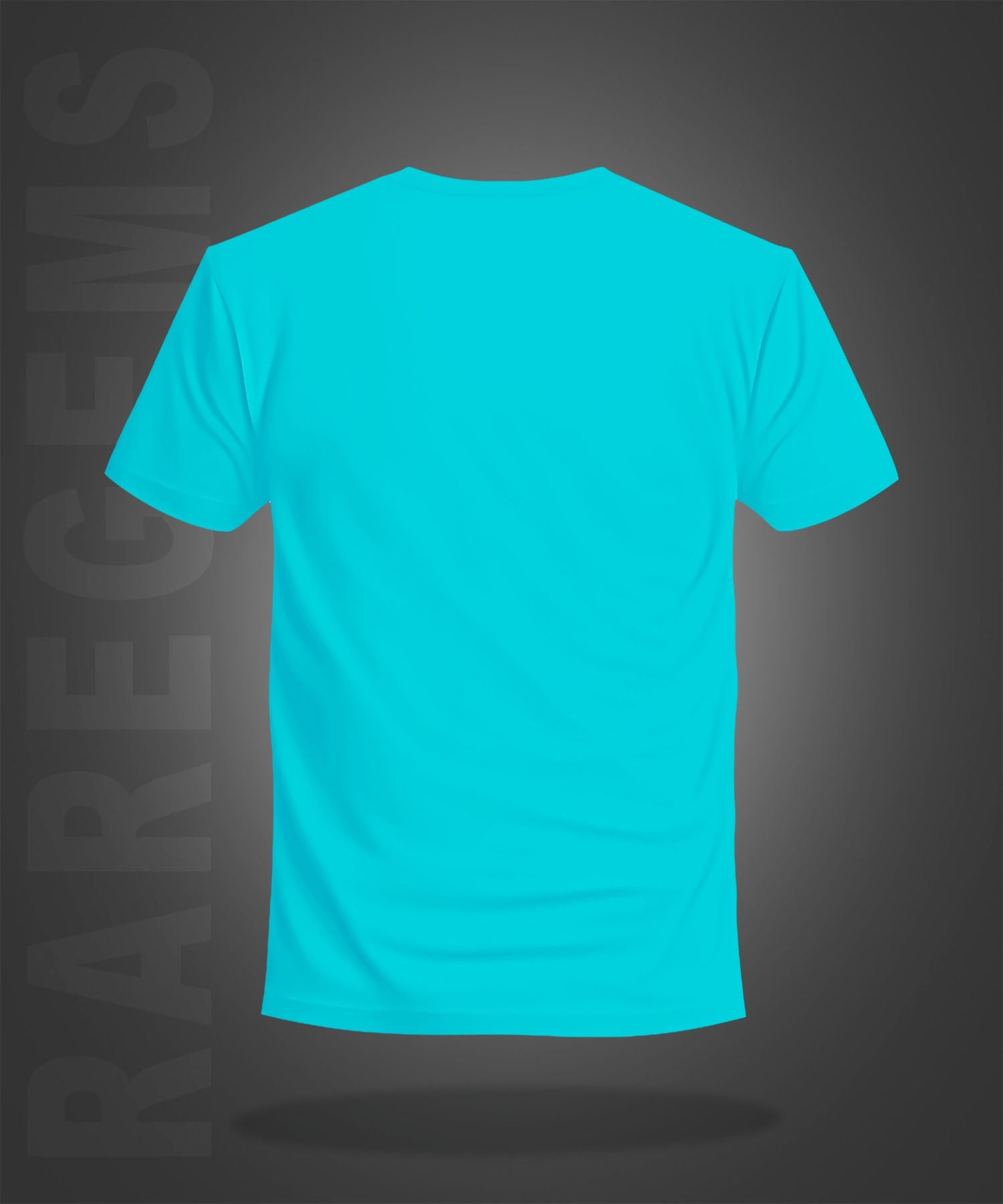 Cyan Round Neck Half Sleeve Three Donuts Printed Regular T-Shirt