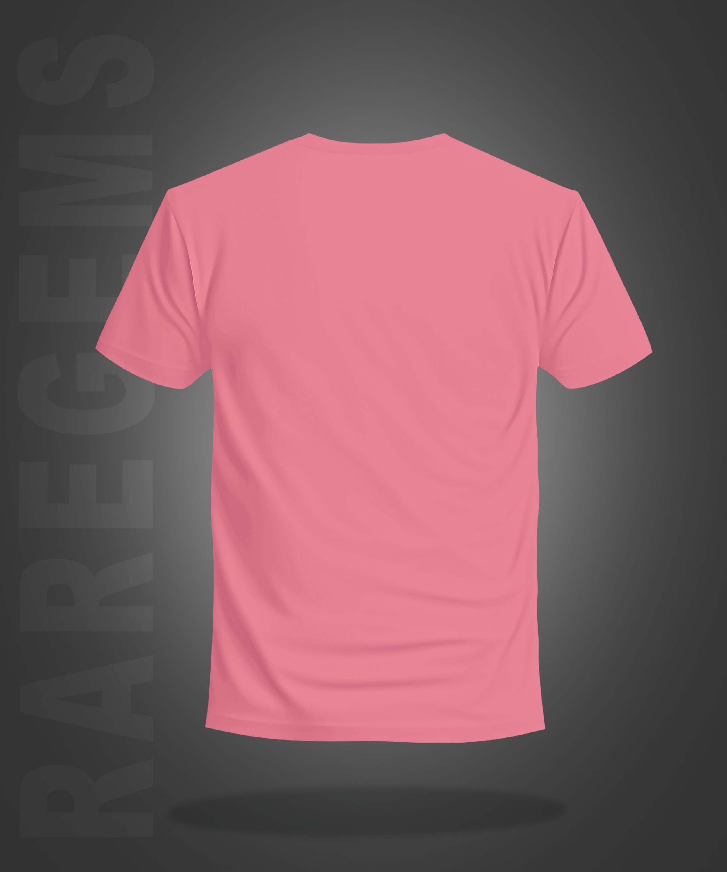 Peach Round Neck Half Sleeve Three Donuts Printed Regular T-Shirt