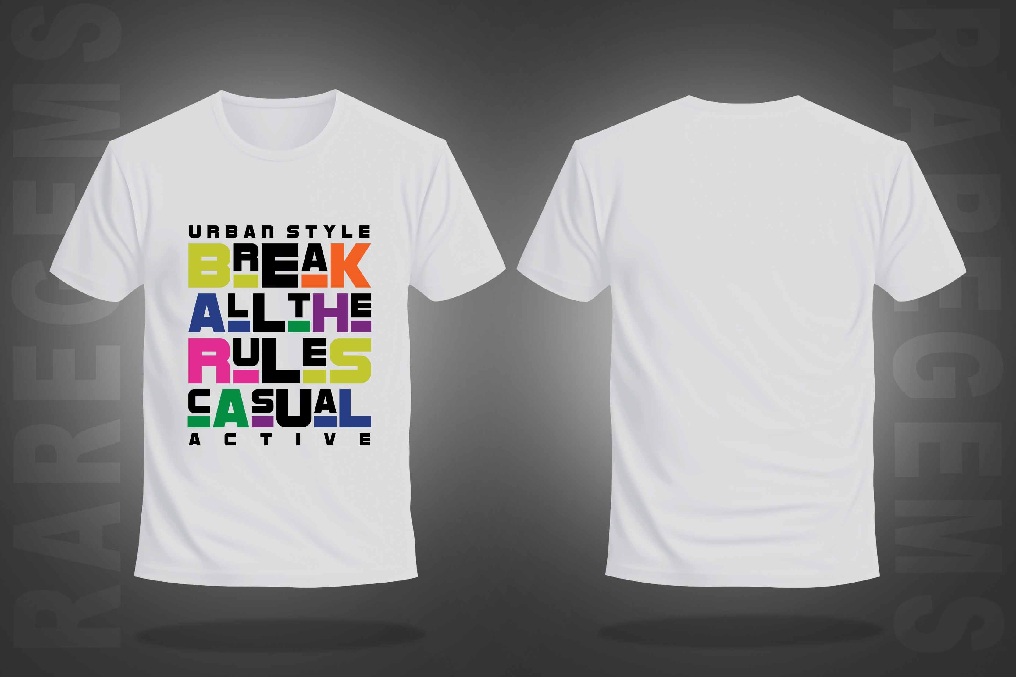 White Round Neck Half Sleeve Break The Rules Printed Regular T-Shirt