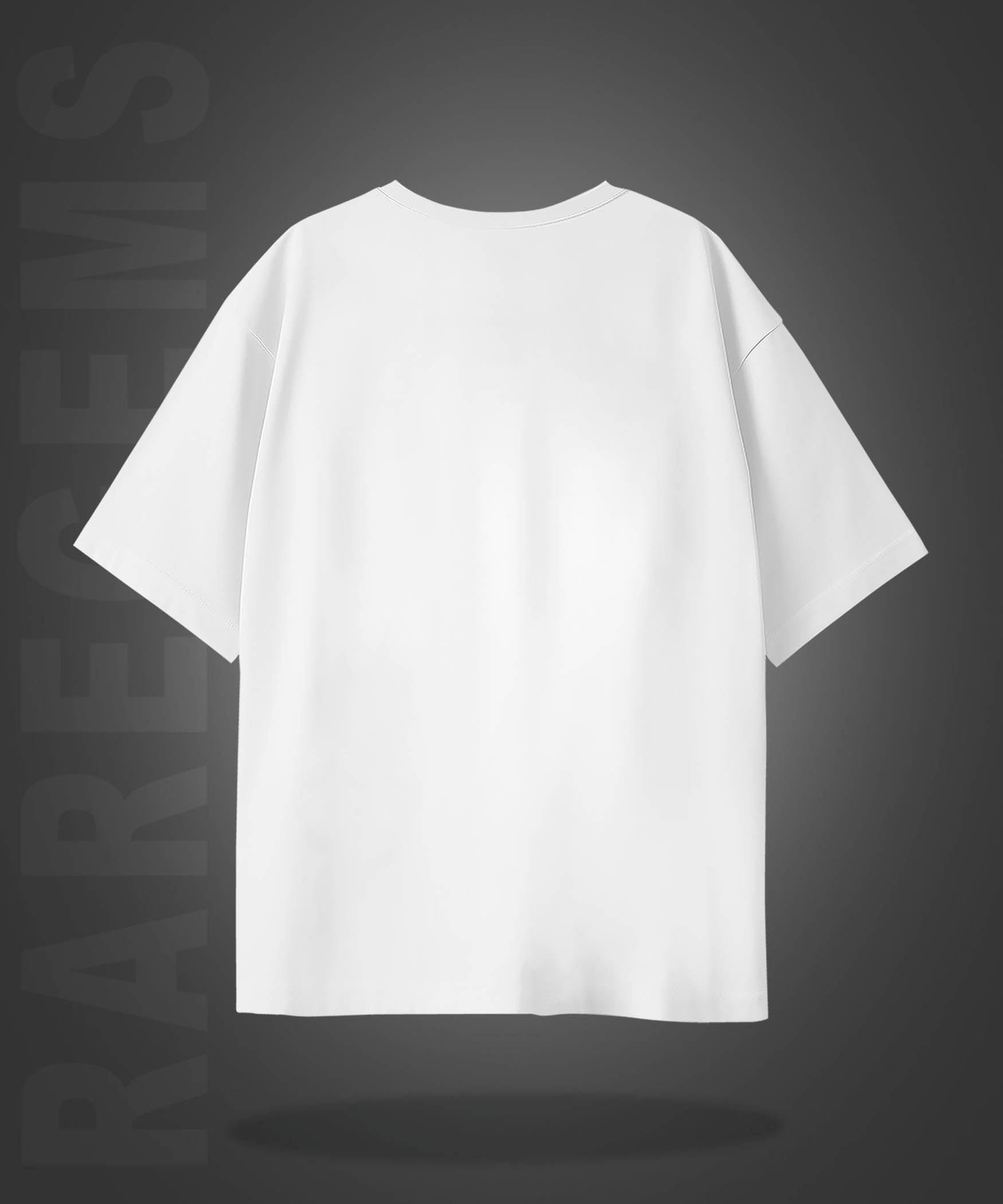 White Half Sleeves Round Neck Break The Rules Printed Oversized T-Shirt