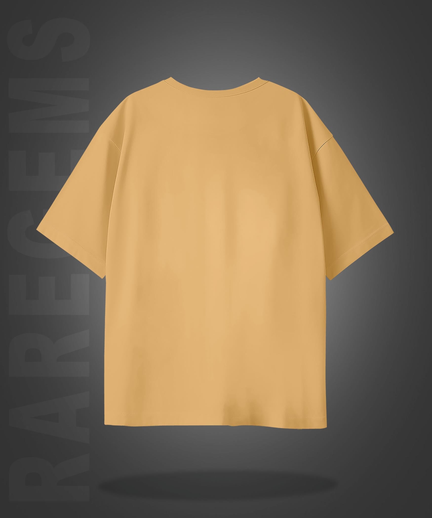 Beige Half Sleeves Round Neck Cloud Bloody Drift Printed Oversized T-Shirt