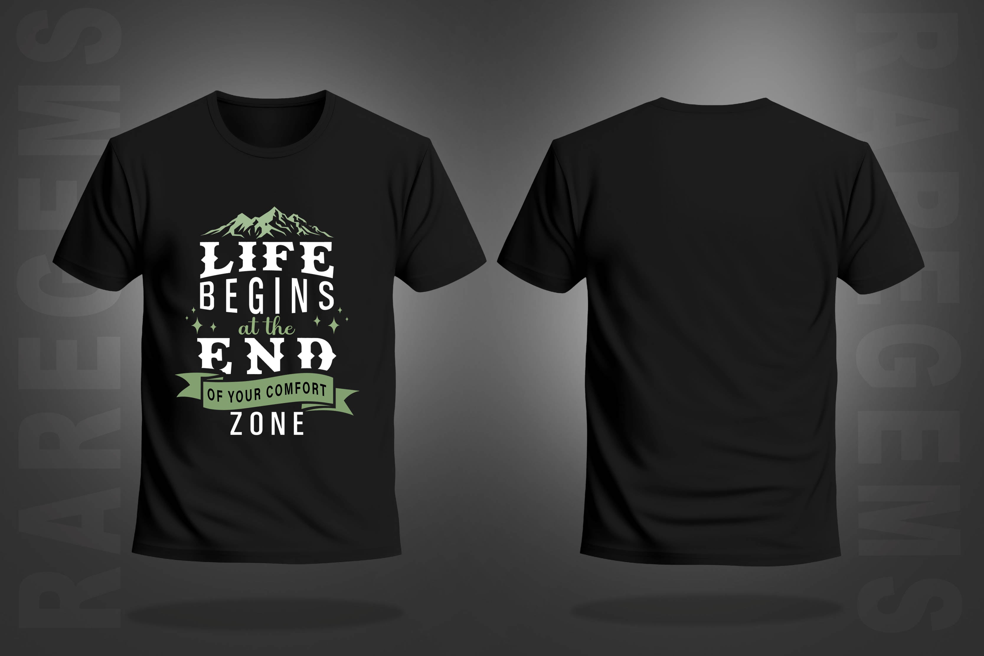 Black Half Sleeves Round Neck Motivational Quote On Life Printed Regular T-Shirt