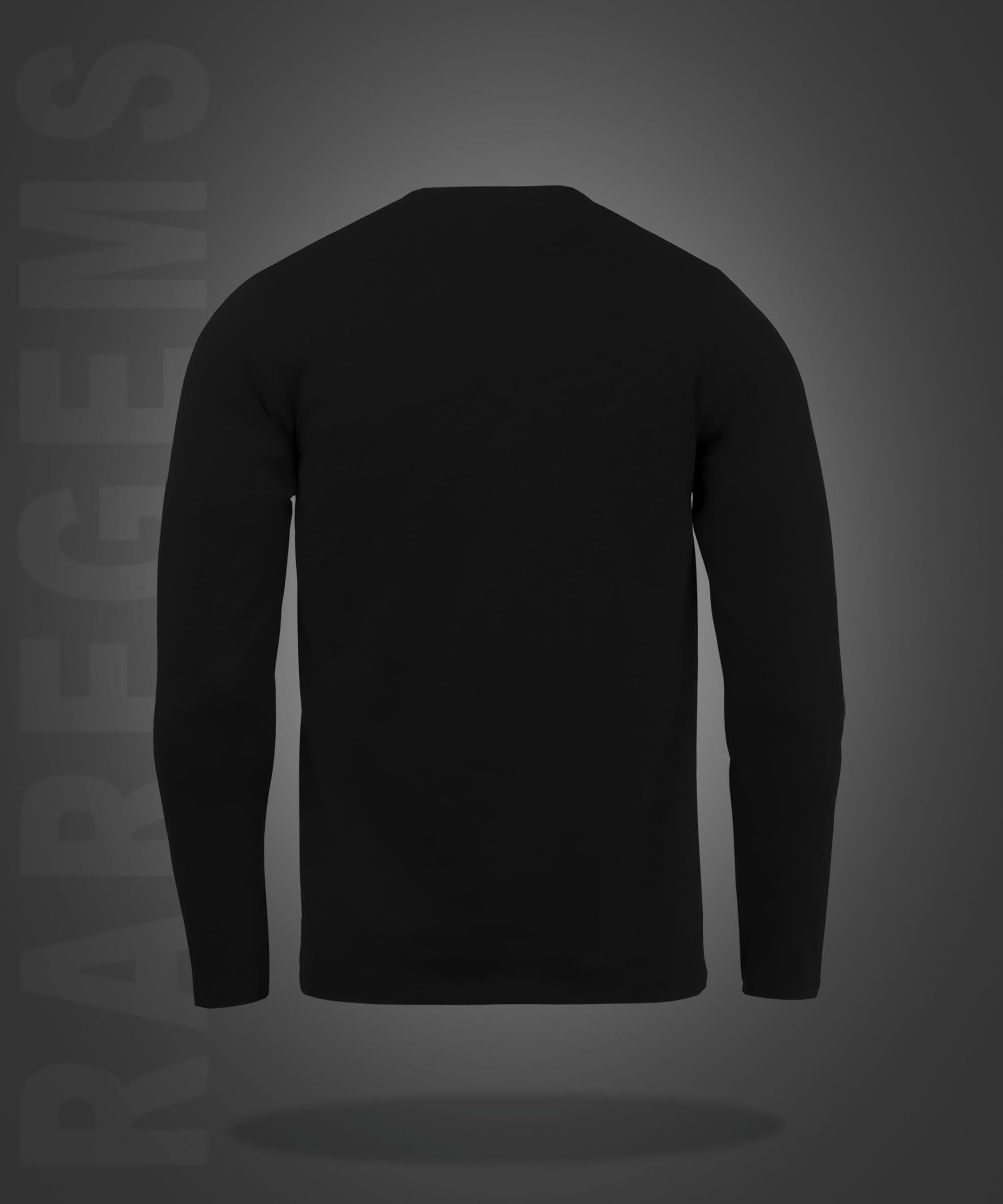 Black Round Neck Think Positive Printed Full Sleeves T-Shirt