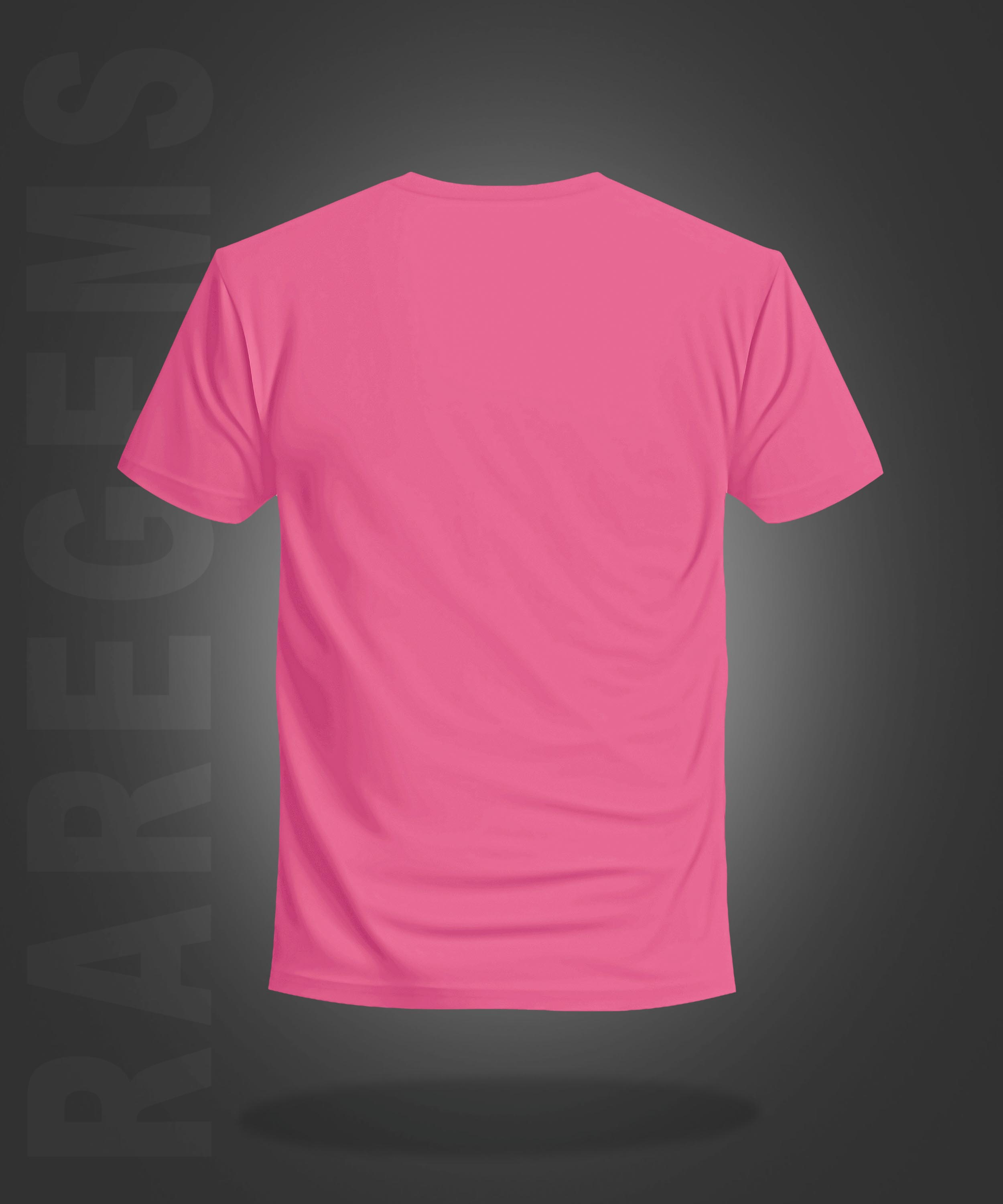 Pink Round Neck Half Sleeve Pocket Cats Printed Regular T-Shirt