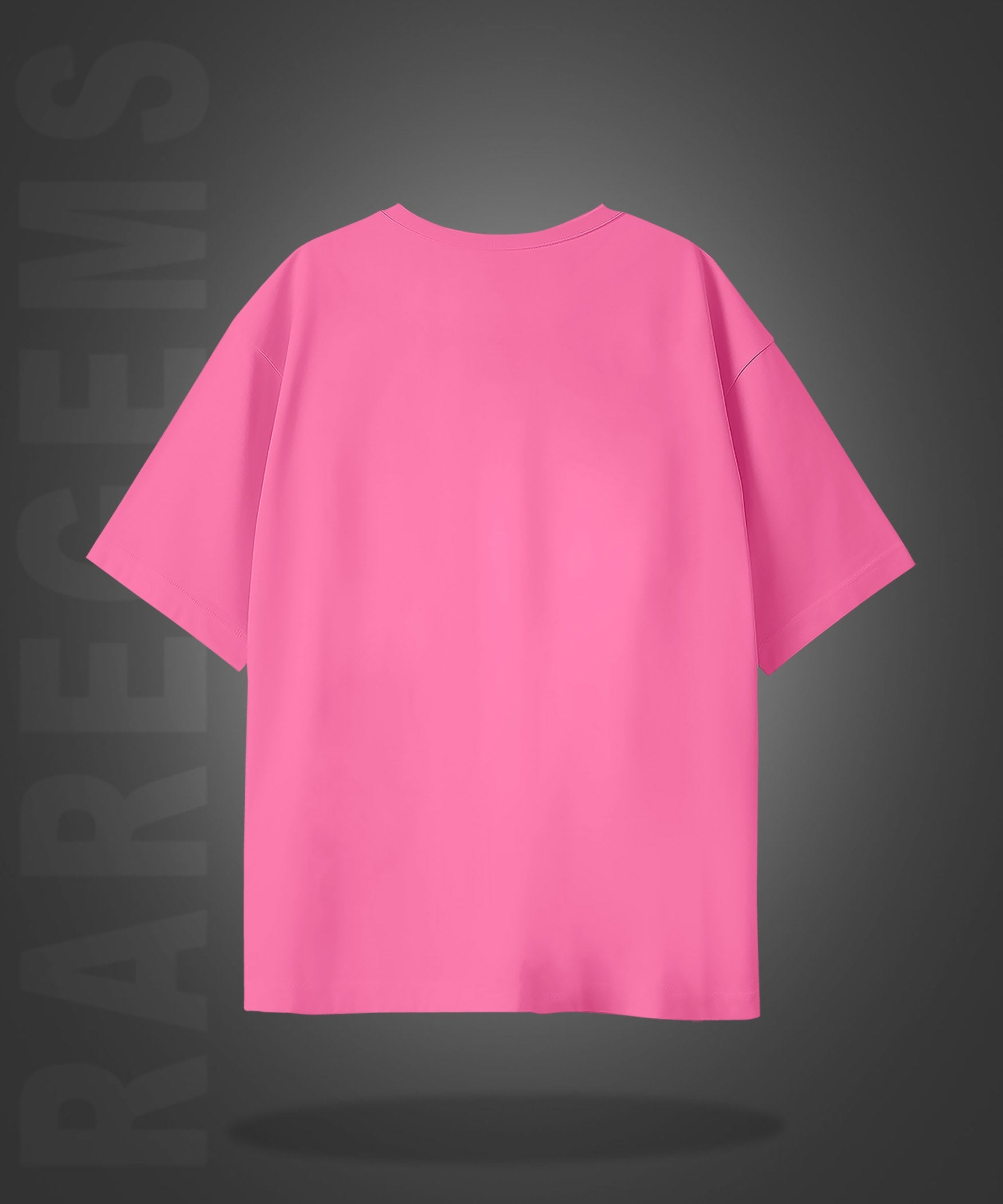 Pink Half Sleeve Round Neck Three Cute Pandas Printed Oversized T-Shirt