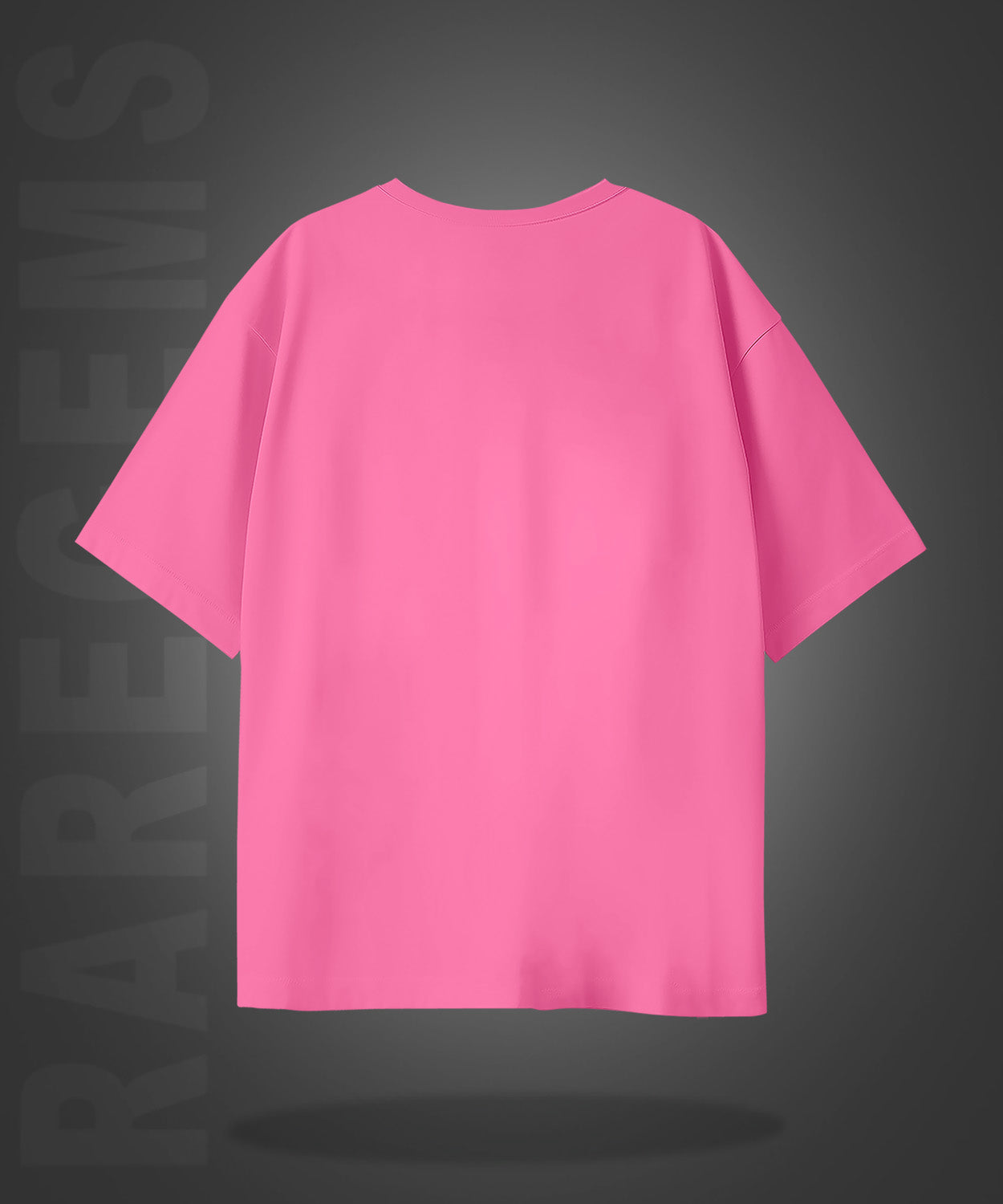 Pink Half Sleeve Round Neck Keep Smile Printed Oversized T-Shirt