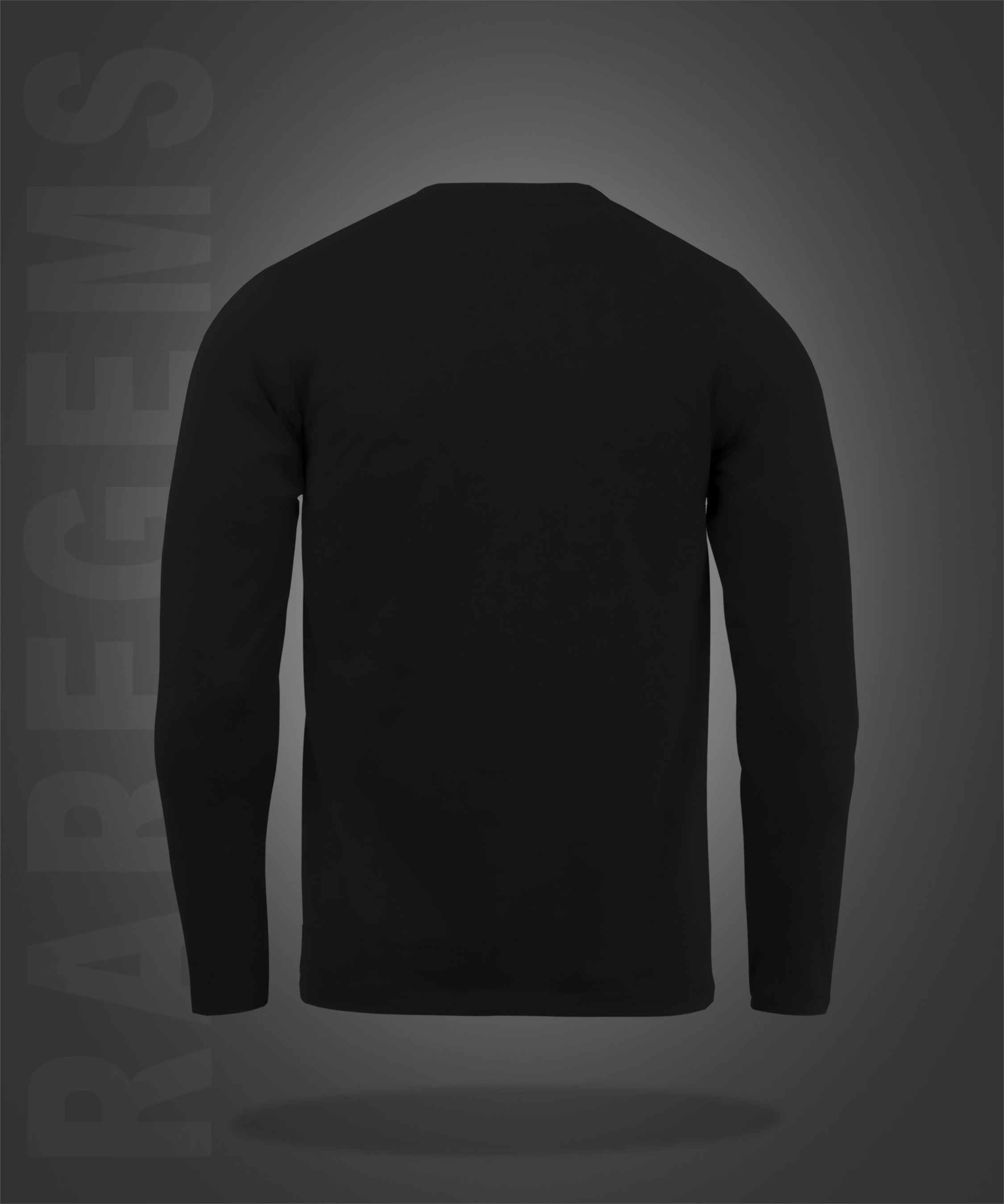 Black Round Neck Outside the Box Printed Full Sleeves T-Shirt