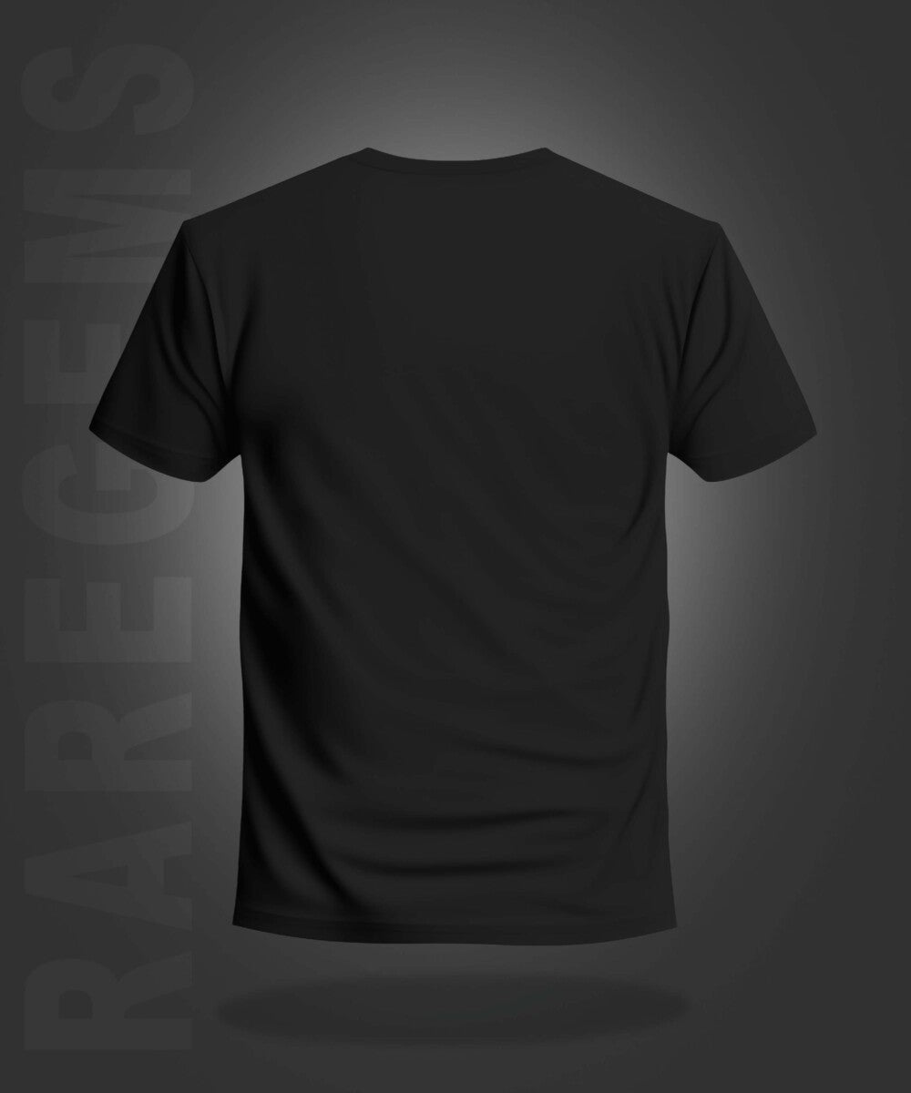 Black Half Sleeve Wolf And Moon Printed Regular T-Shirt