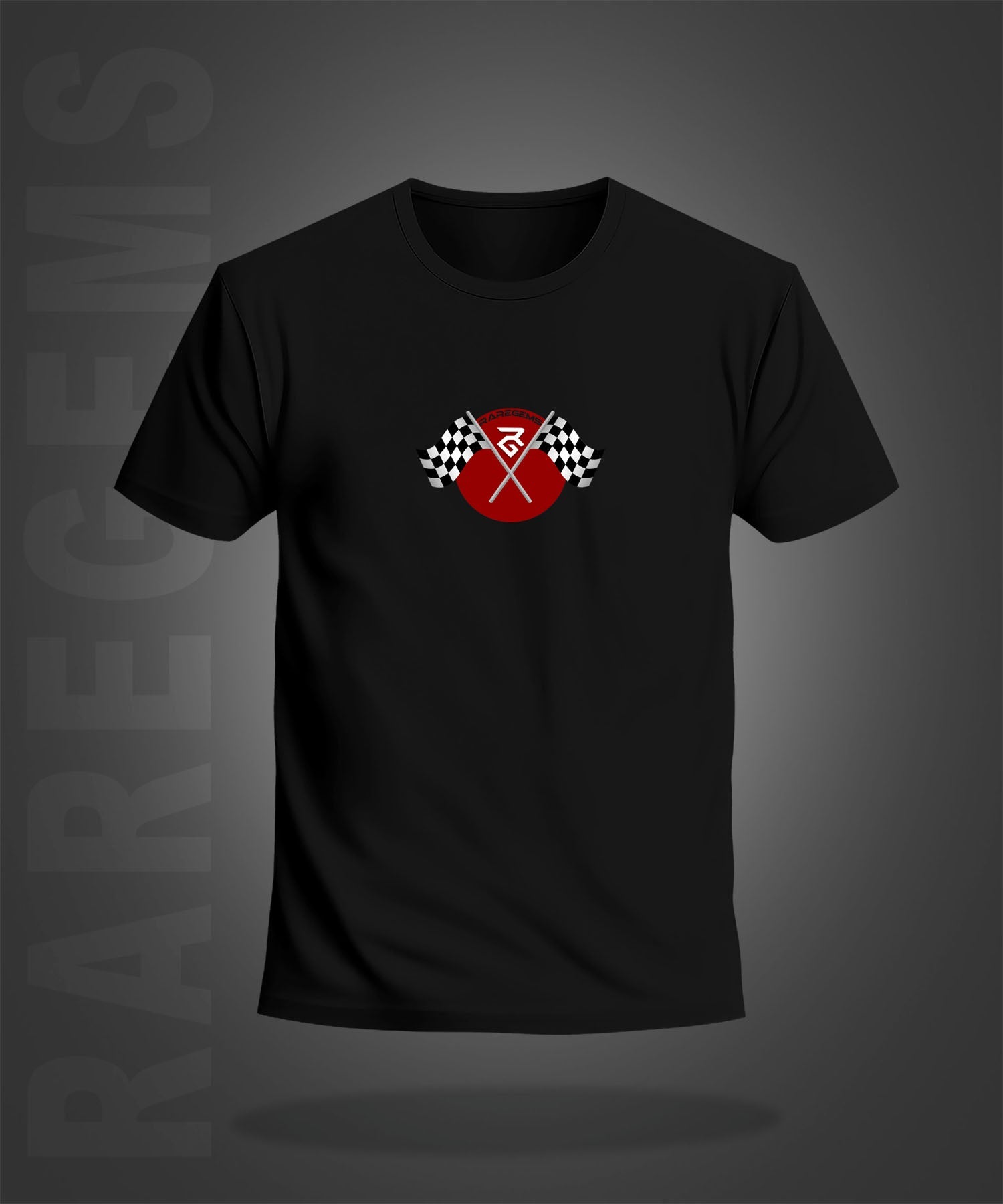 Black Half Sleeve Round Neck Sports Car Printed Regular T-Shirt