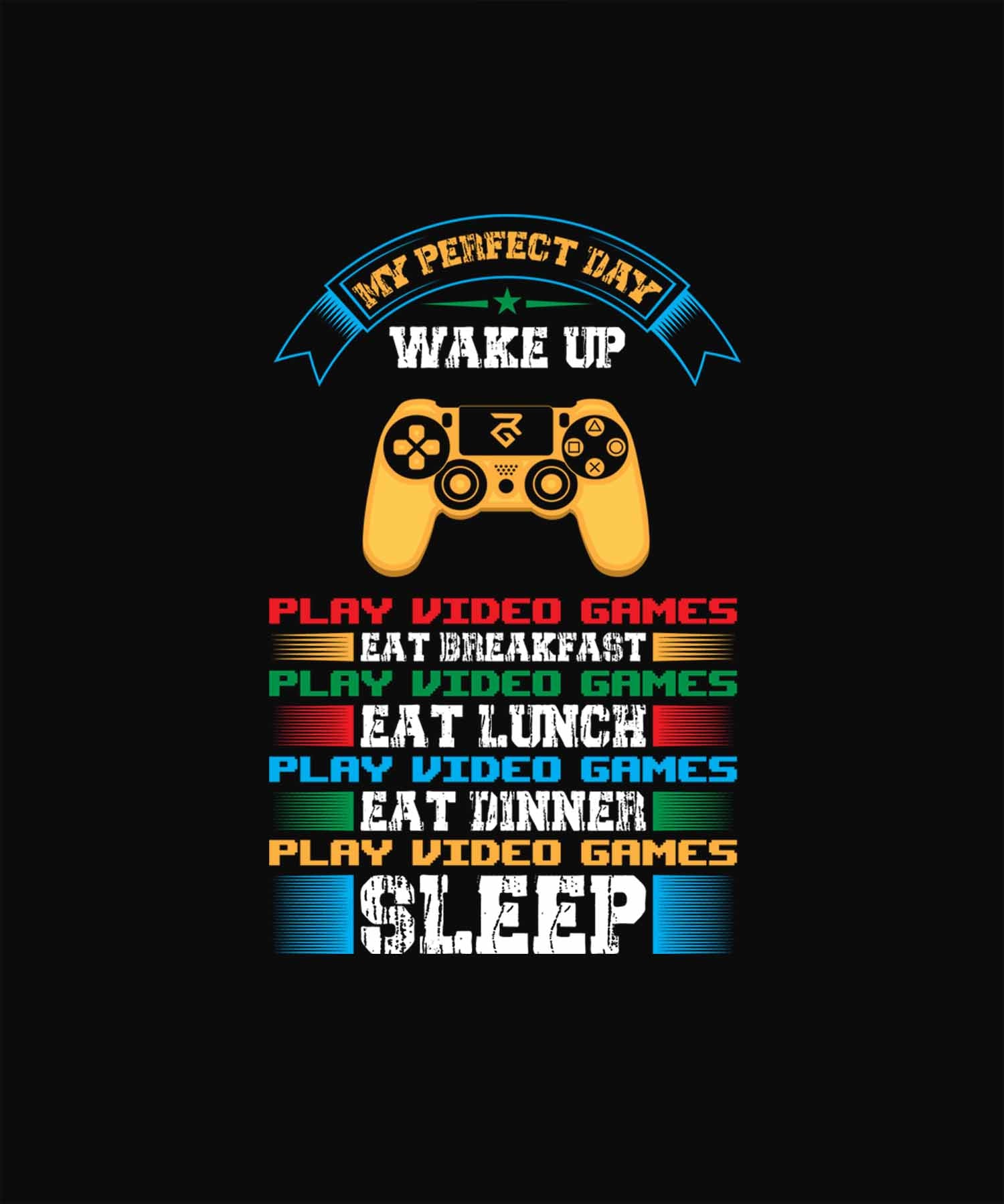 Black Round Neck Gaming Remote Printed Sweatshirt