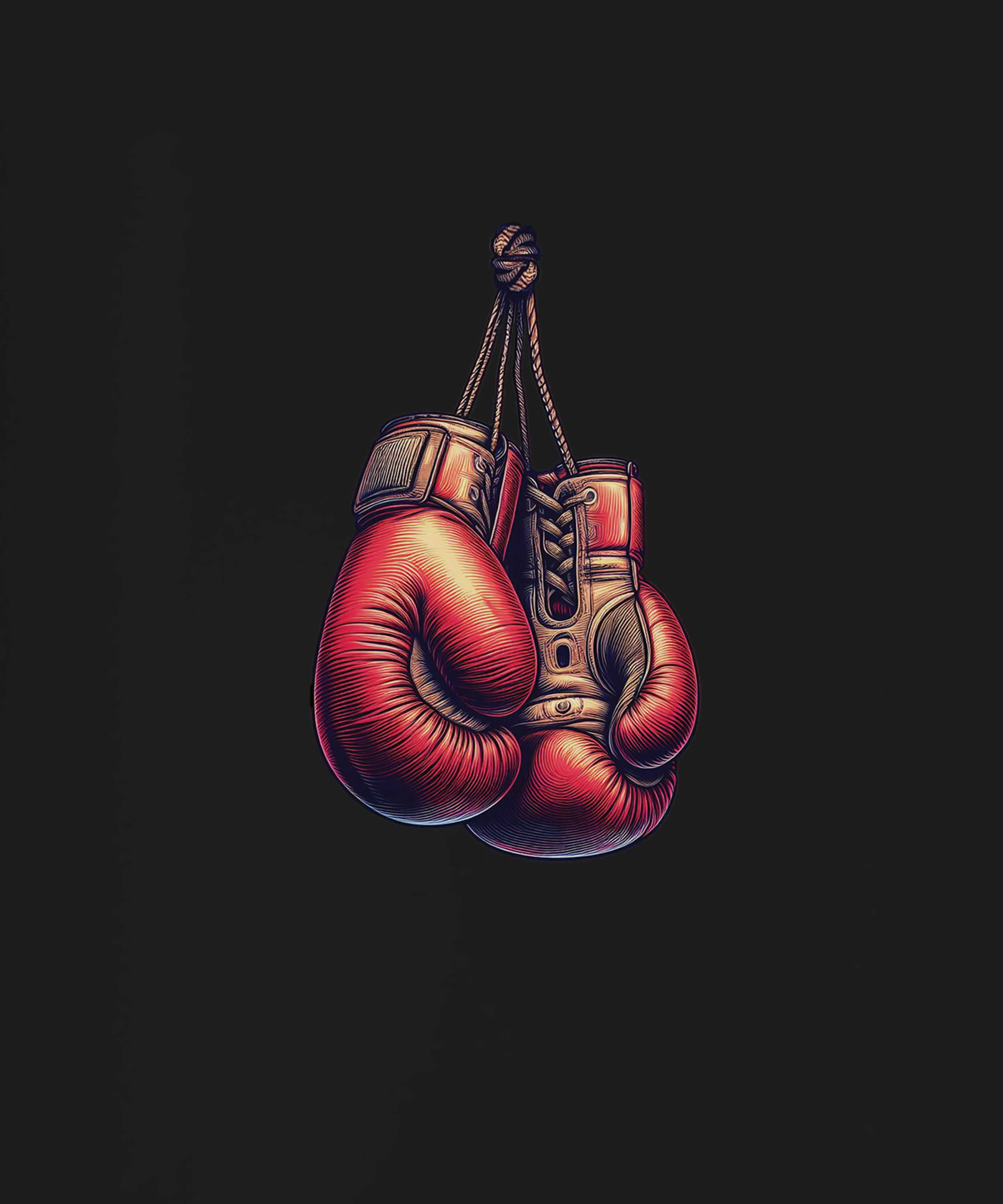 Black Half Sleeve Round Neck Boxing Gloves Printed Regular T-Shirt