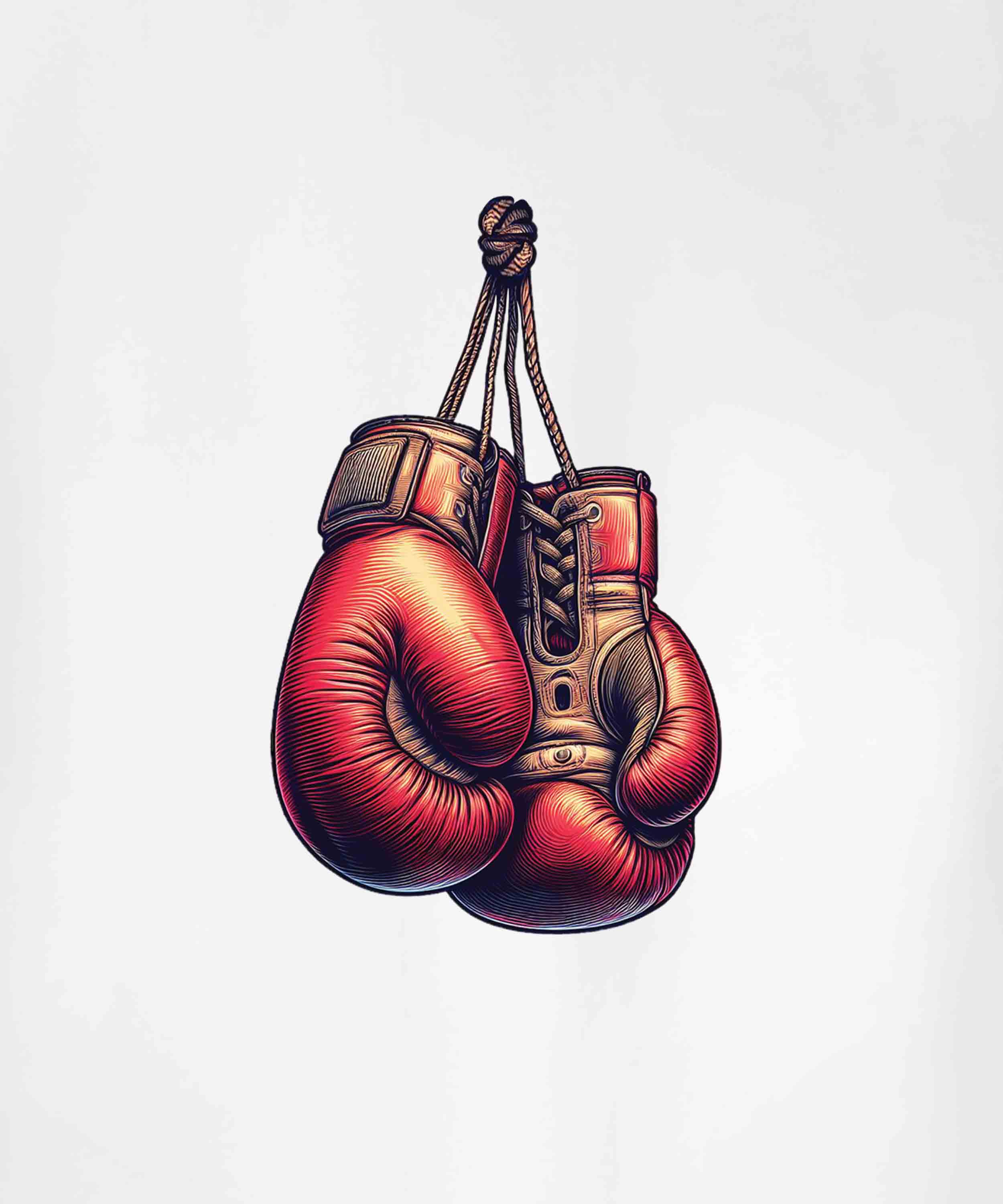 White Half Sleeve Round Neck Boxing Gloves And Making History Printed Oversized T-Shirt
