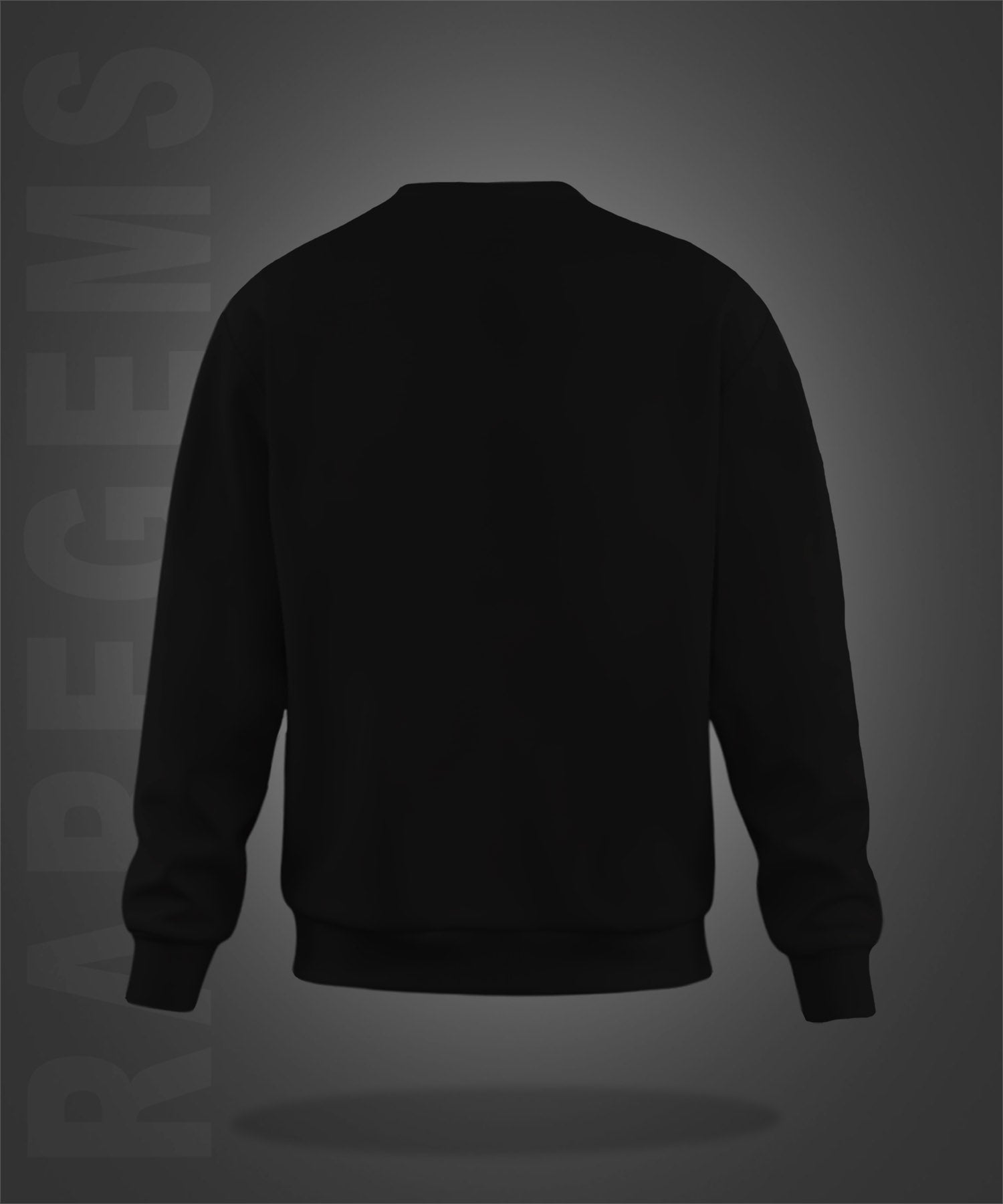 Black Round Neck Cool Skeleton With Gun Printed Sweatshirt