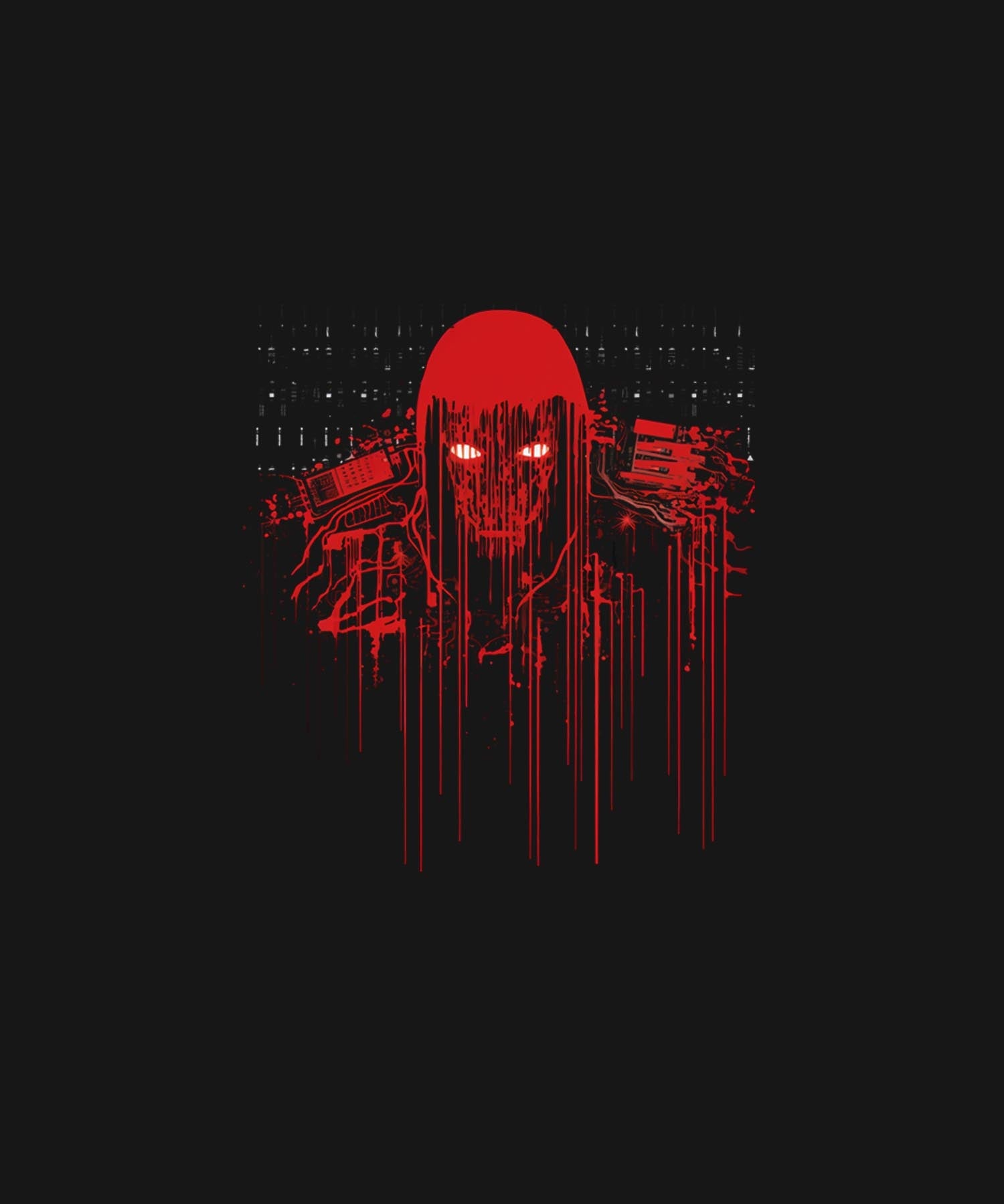 Black Half Sleeve Round Neck Hacking Ghost Printed Regular T-Shirt