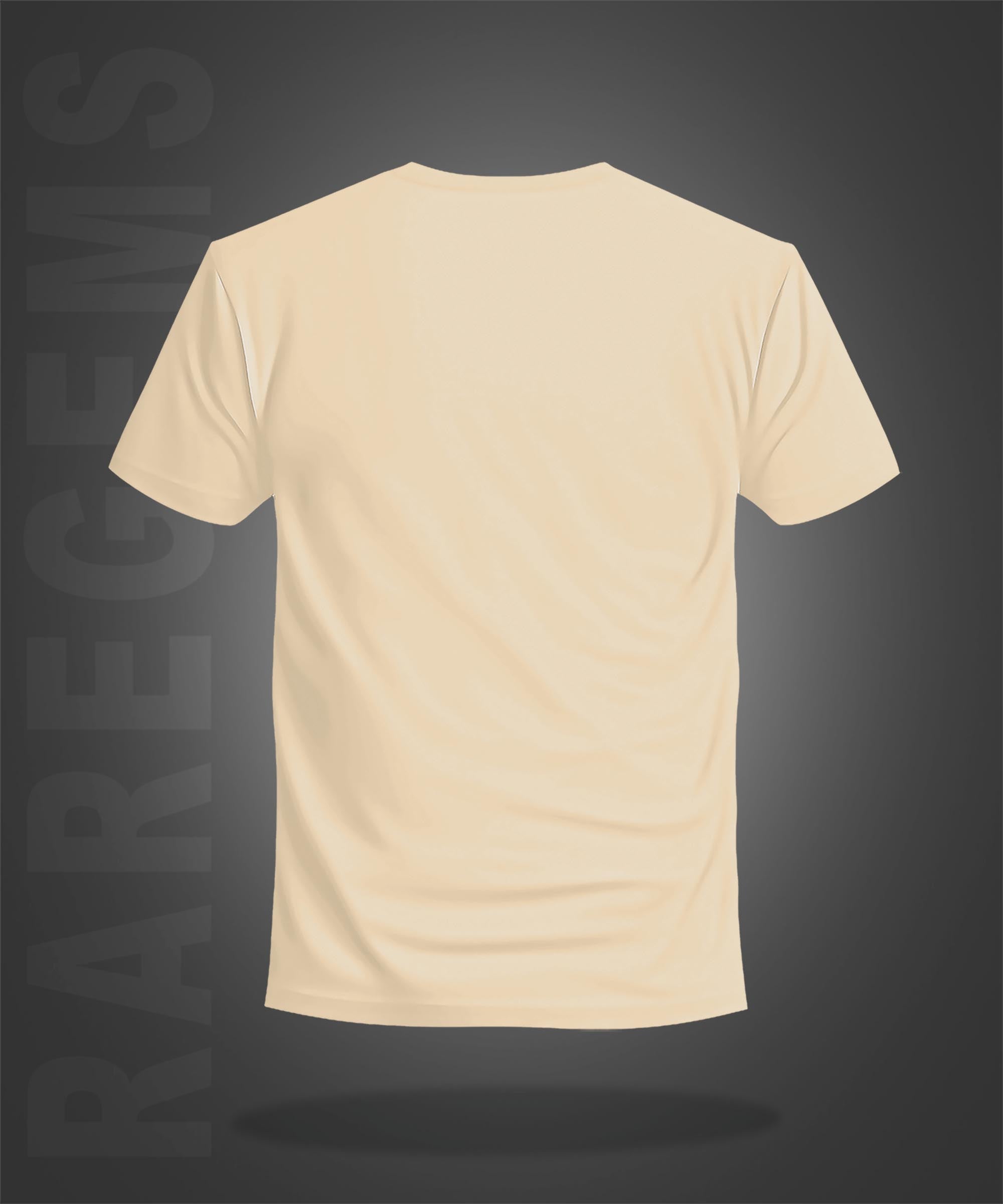 Beige Half Sleeve Round Neck Panda In Sunset Printed Regular T-Shirt
