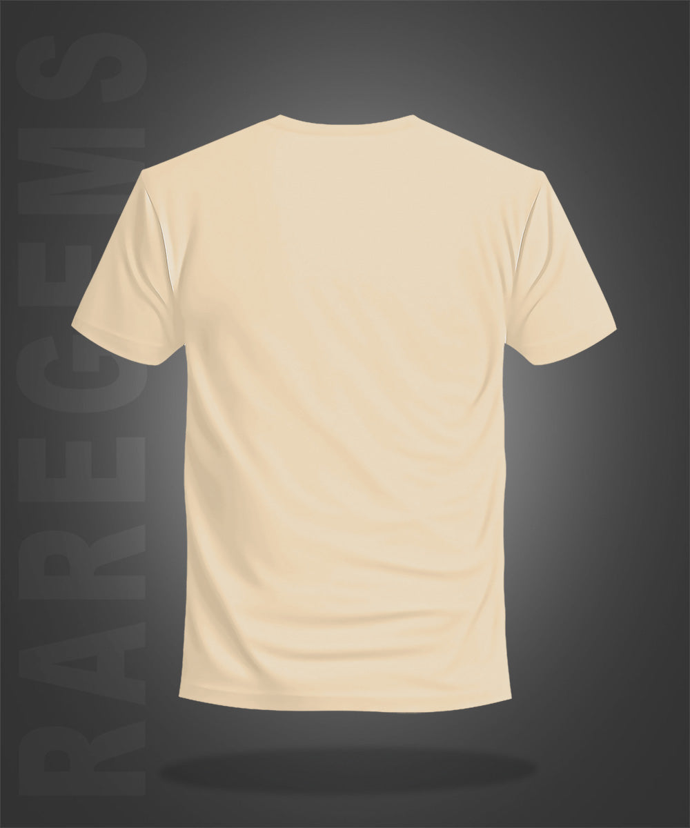 Beige Half Sleeve Round Neck Colorful Bird And Nest Printed Regular T-Shirt