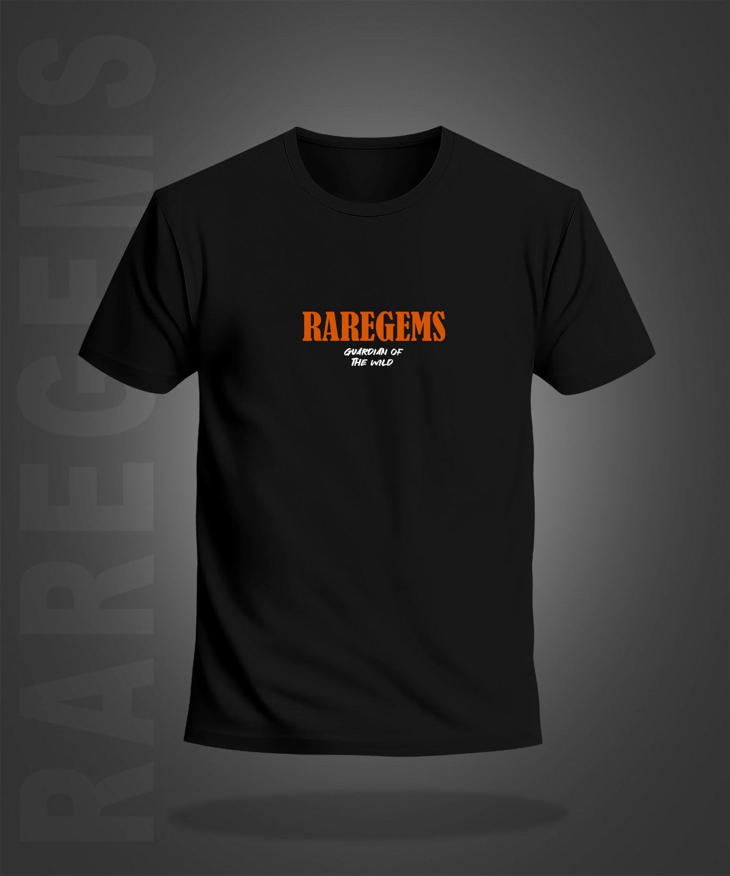 Black Half Sleeve Round Neck Guardian Of Wild Wolf Printed Regular T-Shirt