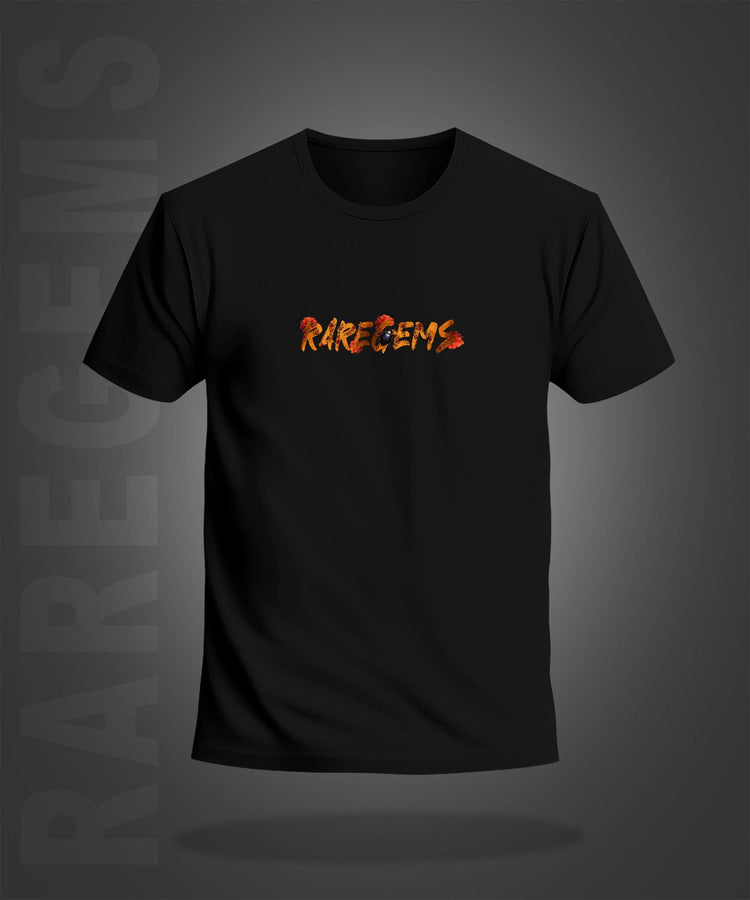 Black Half Sleeve Round Neck Beetle And Bloom Front And Back Printed Regular T-Shirt