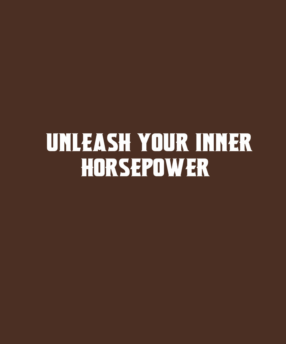 Brown Half Sleeves Round Neck Powerful Horse Printed Oversized T-Shirt
