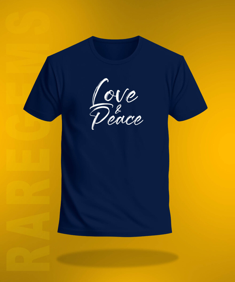 Navy Blue Half Sleeve Dove Love And Peace Printed Regular T-Shirt