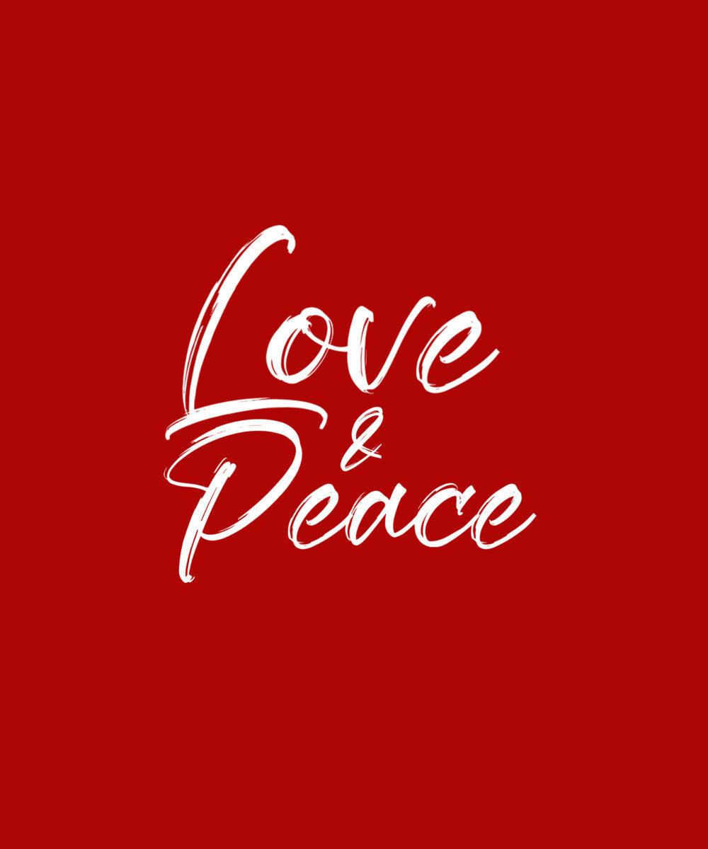 Red Half Sleeves Dove Love And Peace Printed Oversized T-Shirt