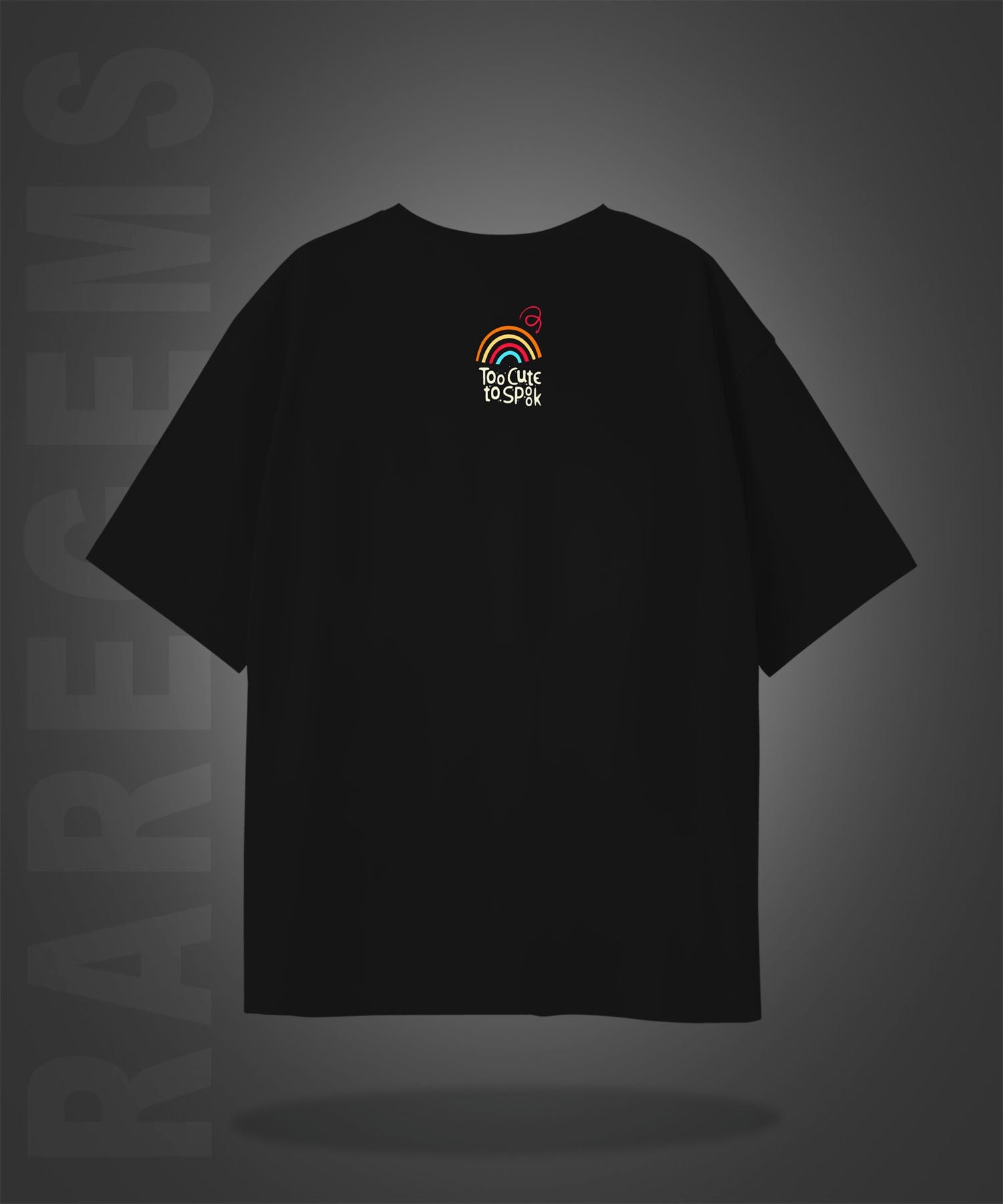 Black Half Sleeves Monster Faces I Trust You Printed Oversized T-Shirt