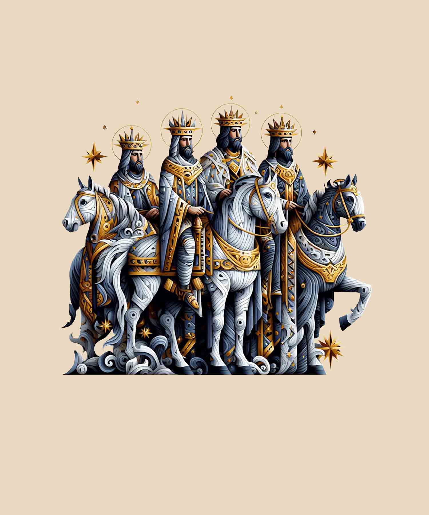 Beige Persian Kings Printed Joggers