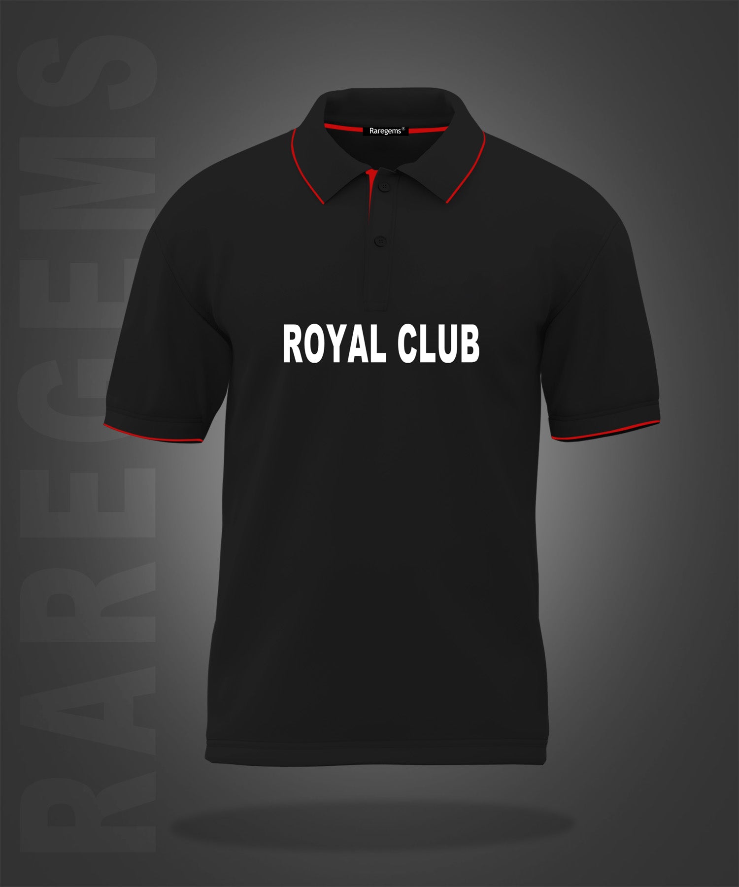 Black Royal Club Teddy With Horse Printed Polo T-Shirt