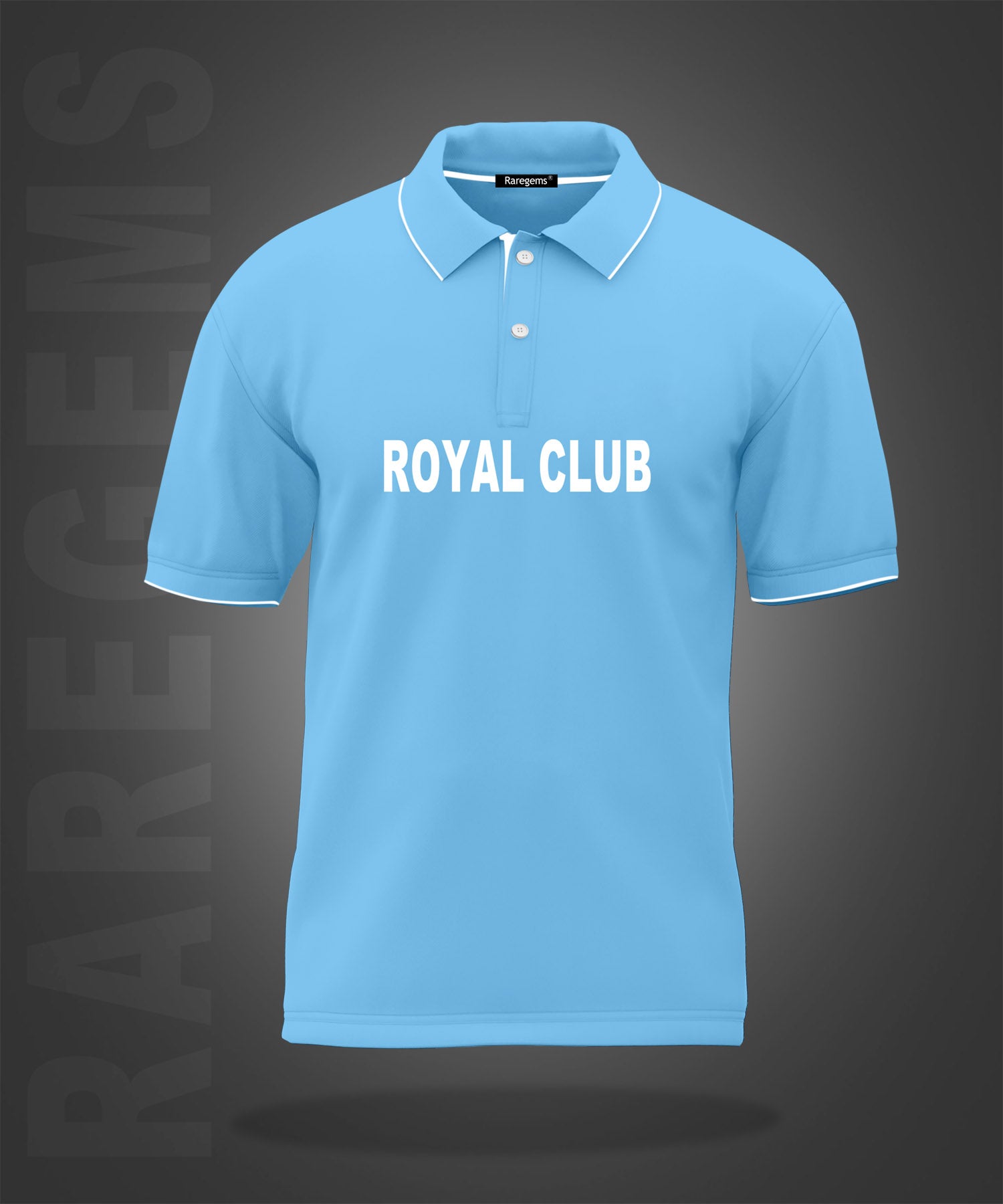 Sky Blue Royal Club Teddy With Horse Printed Polo T-Shirt