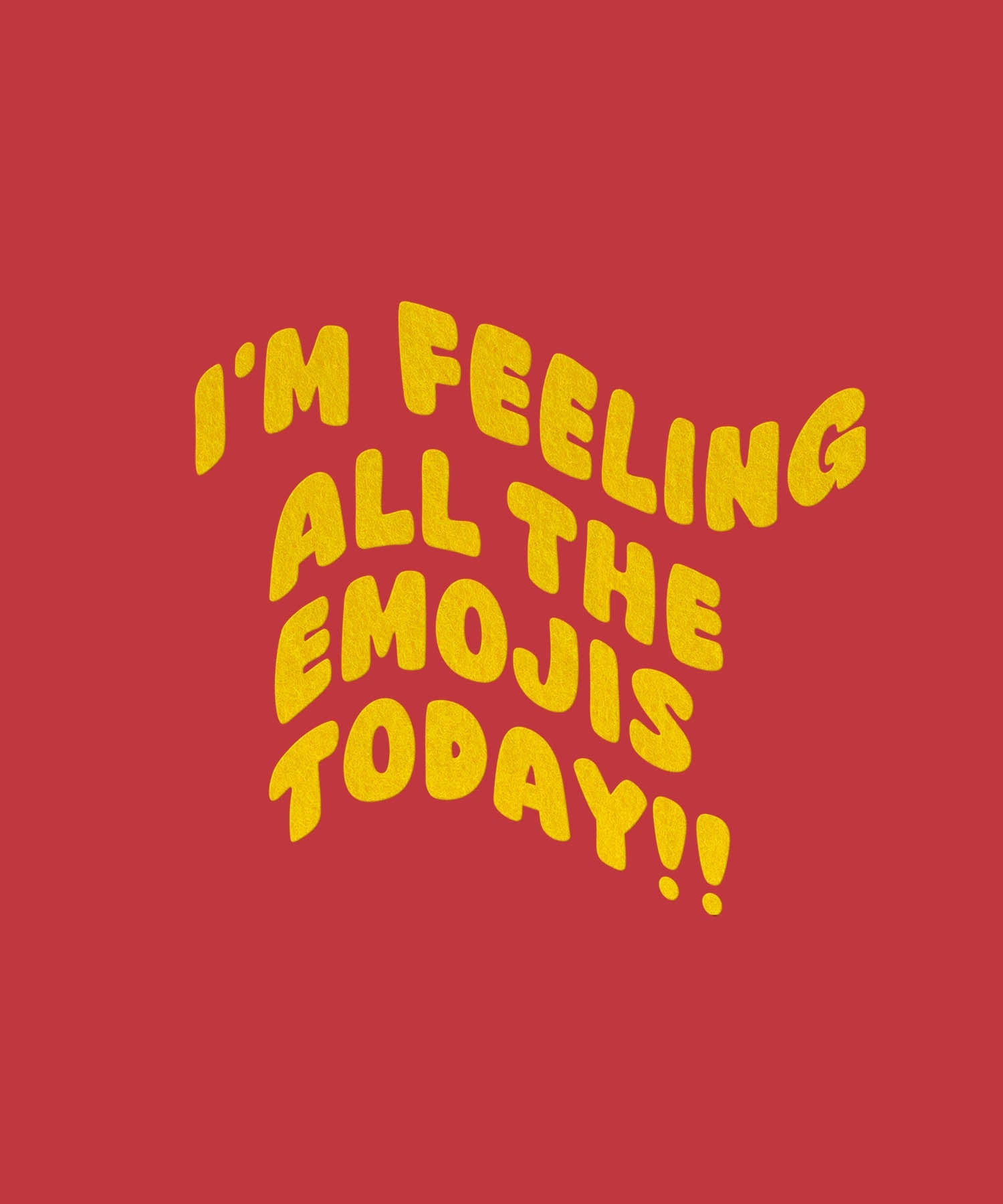 Imperial Red Half Sleeves Emojis Printed Oversized T-Shirt