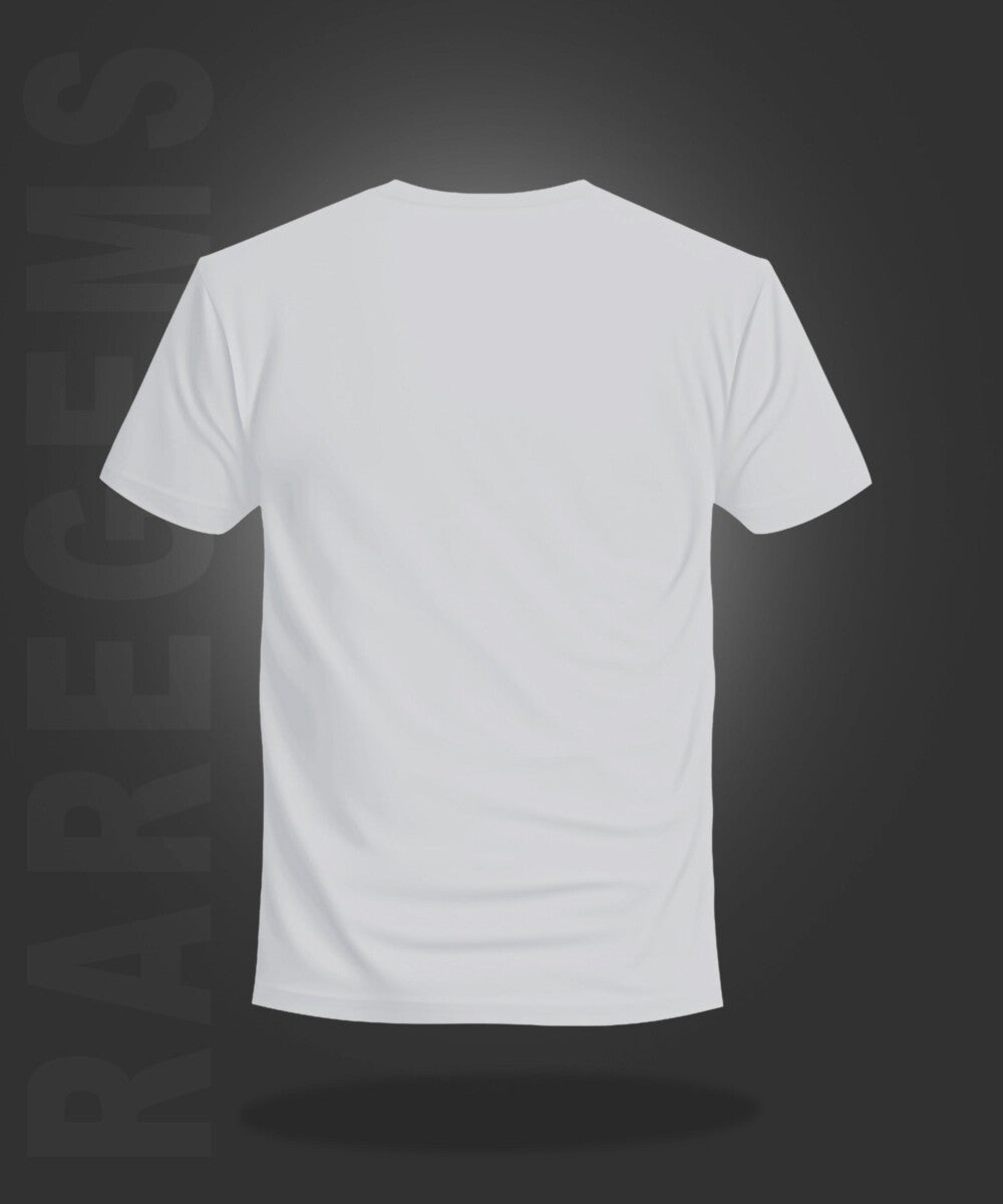 White Half Sleeve Round Neck Rainbow Foil Phoenix Printed Regular T-Shirt