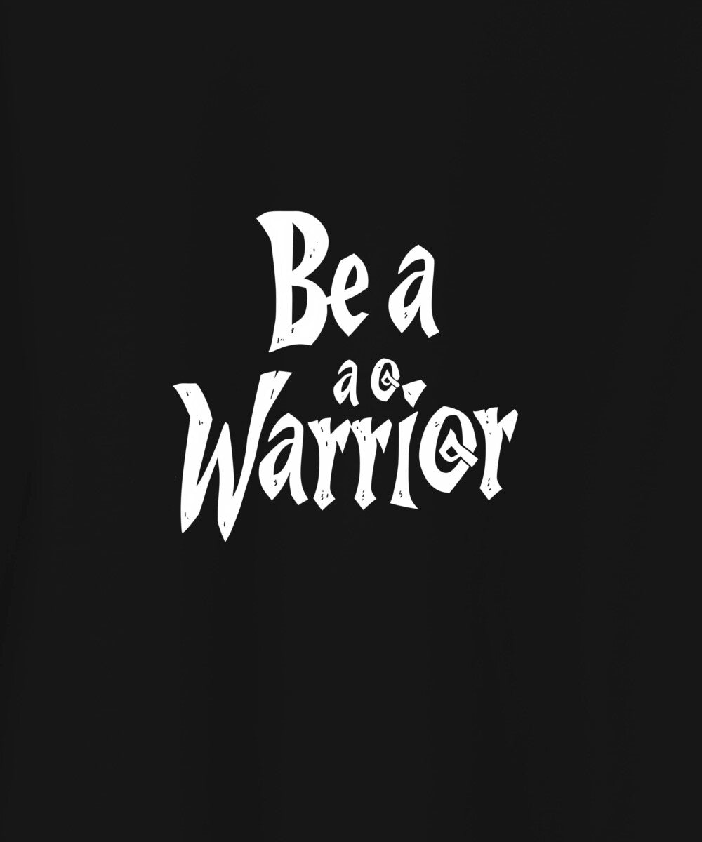 Black Half Sleeves Be A Warrior Printed Oversized T-Shirt