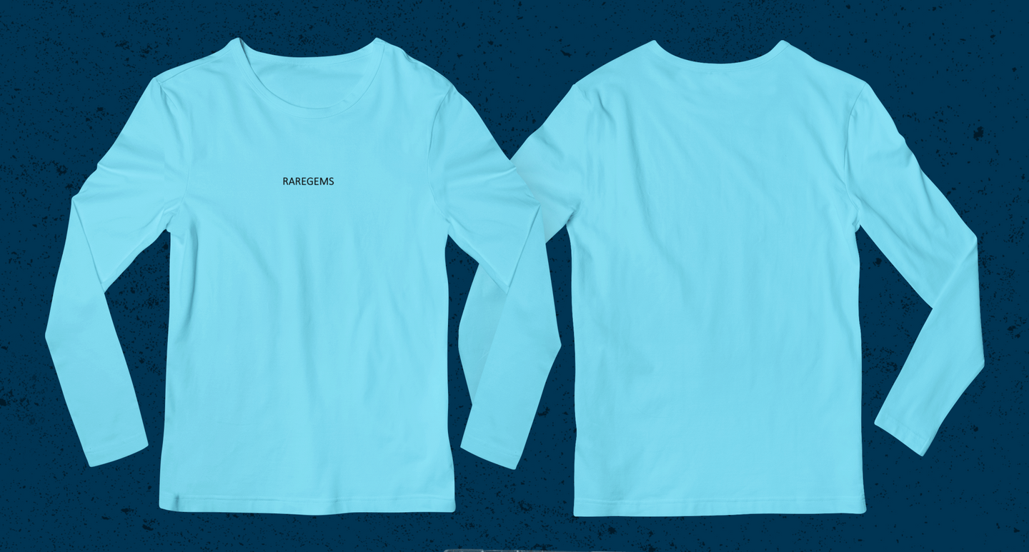Cyan Full Sleeves Basic T-Shirt