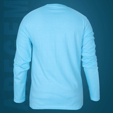 Blue Round Neck Full Sleeves Sugar Daddy Teddy Printed T-Shirt