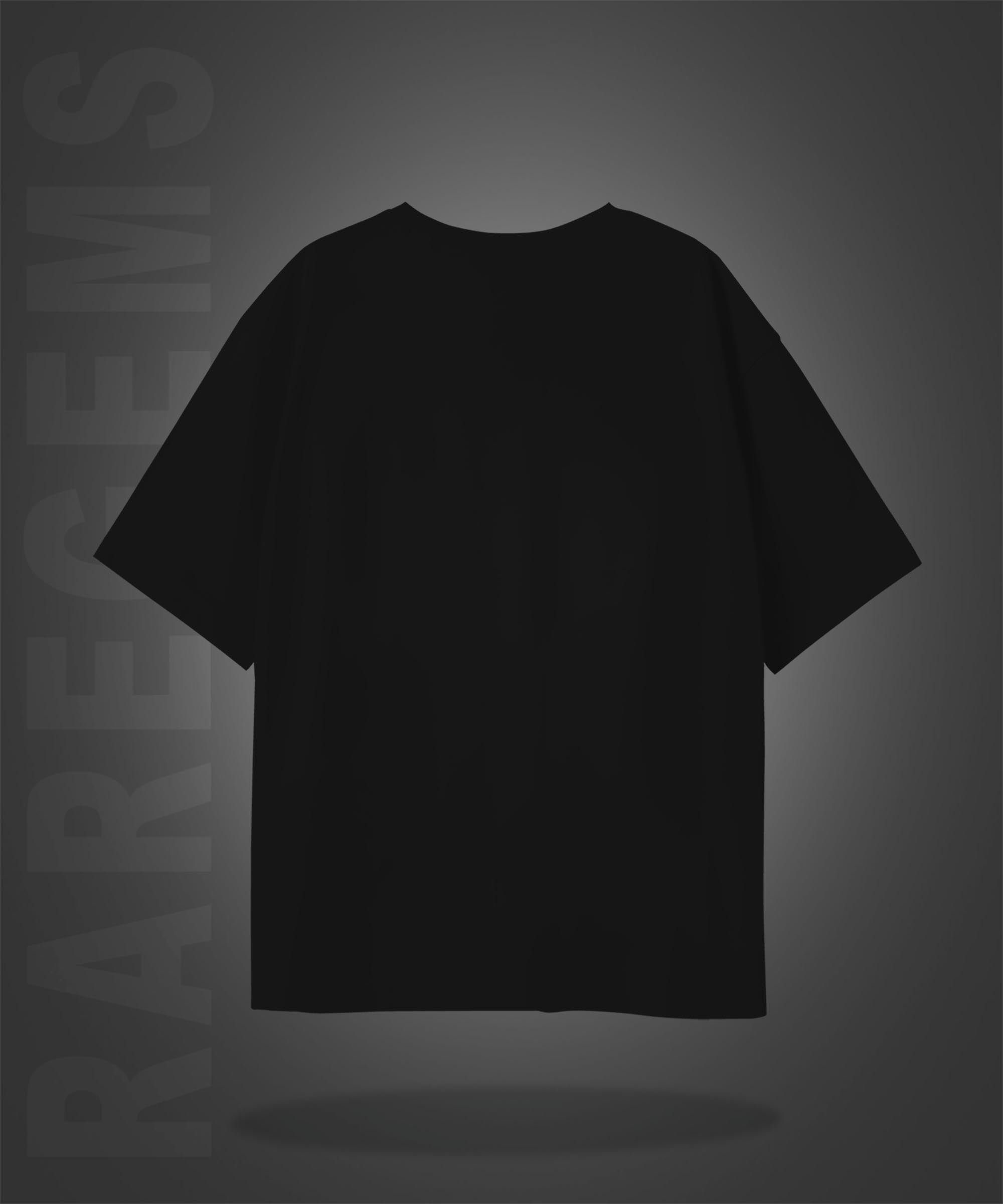 Black Round Neck Half Sleeves Soulmates And Love Printed Oversized T-Shirt