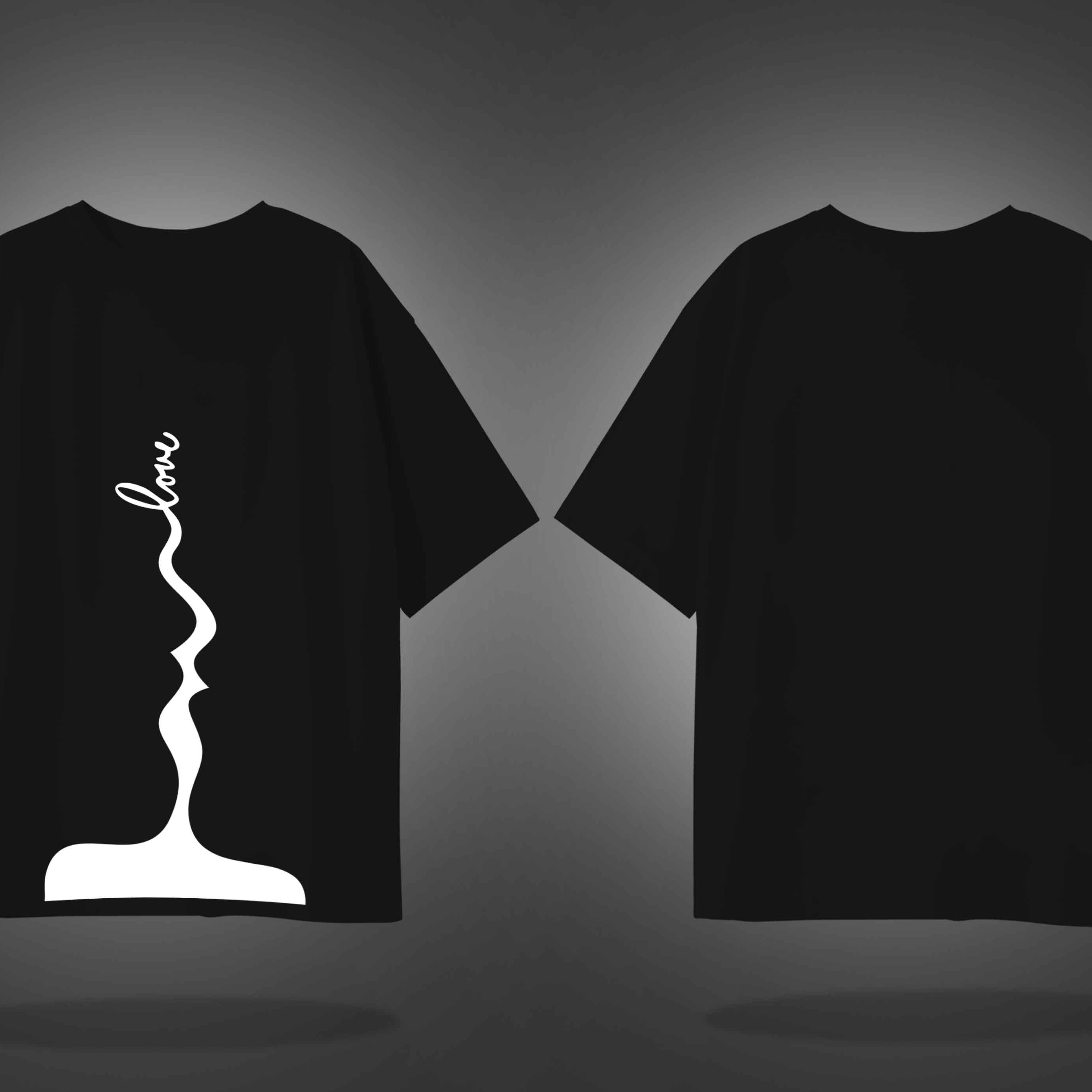 Black Round Neck Half Sleeves Soulmates And Love Printed Oversized T-Shirt
